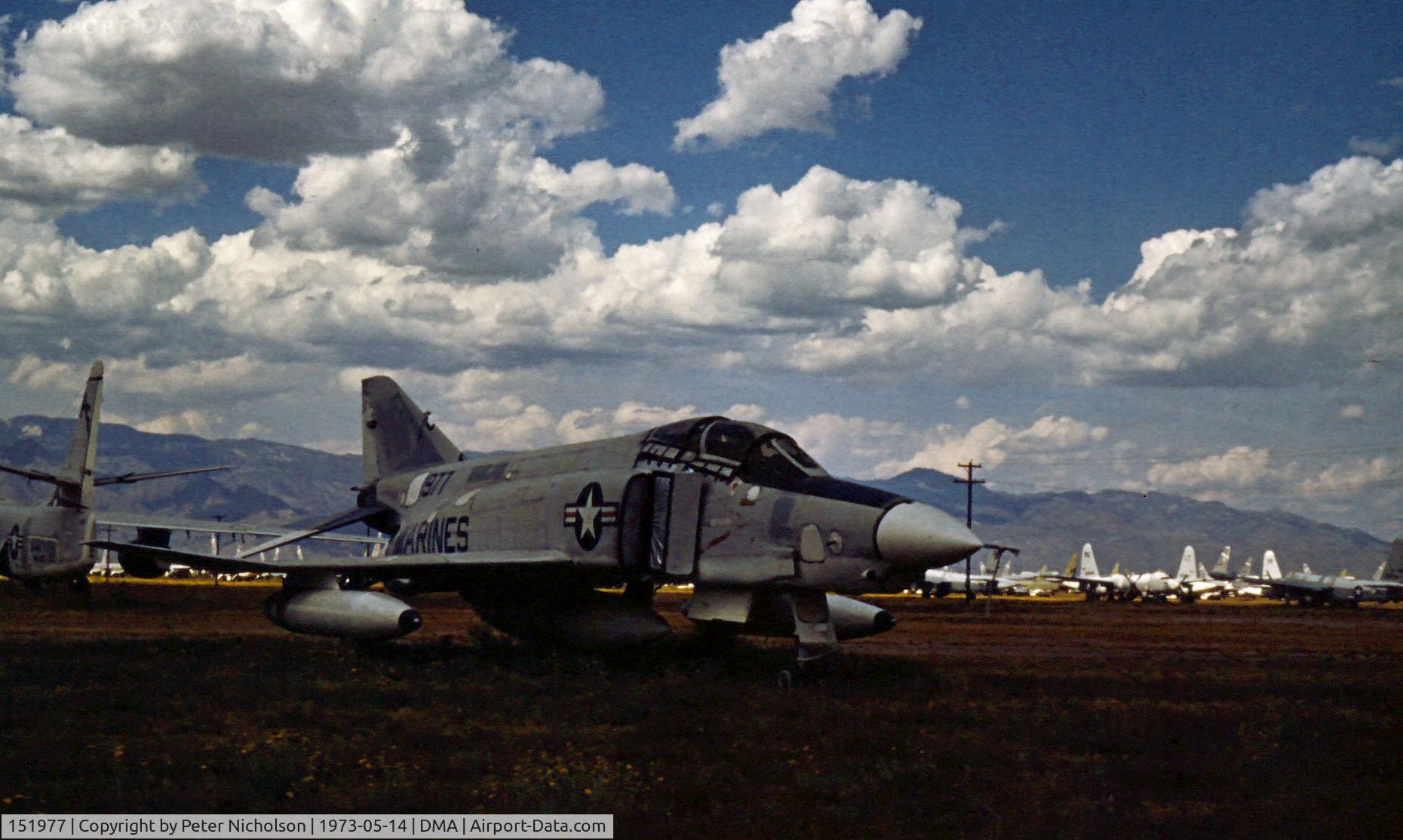 151977, McDonnell RF-4B Phantom C/N 777, RF-4B Phantom II of VMCJ-3 retired at MASDC in May 1973.