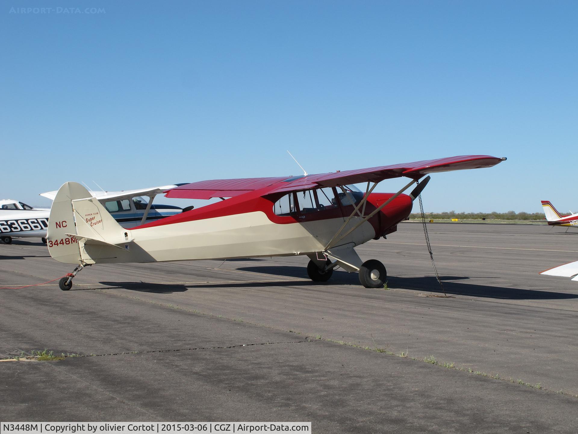 N3448M, 1947 Piper PA-12 Super Cruiser C/N 12-2344, cactus fly in