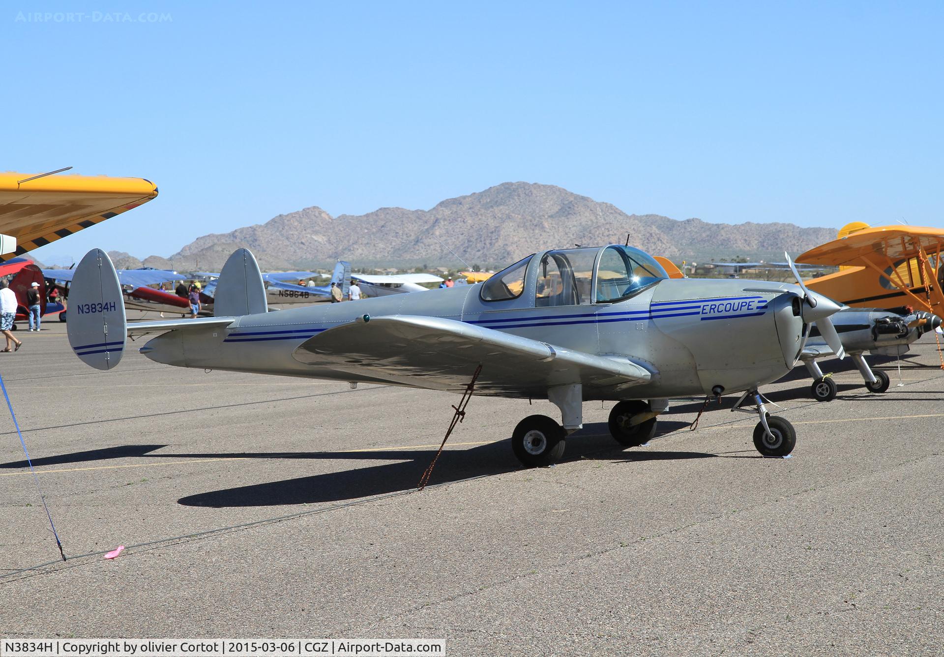 N3834H, 1947 Erco 415D Ercoupe C/N 4535, Cactus fly in