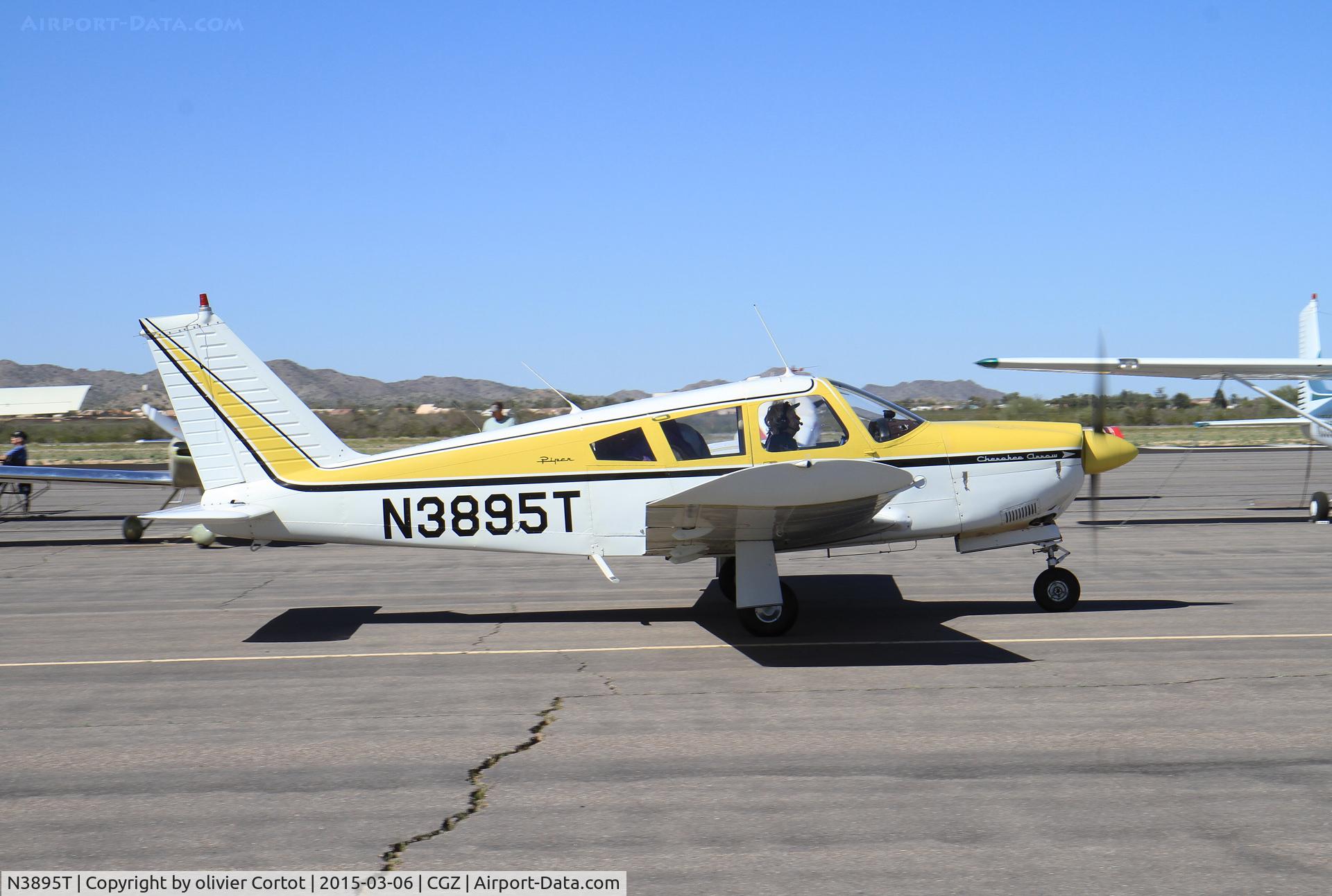 N3895T, 1967 Piper PA-28R-180 Cherokee Arrow C/N 28R-30224, Catus fly-in arrival