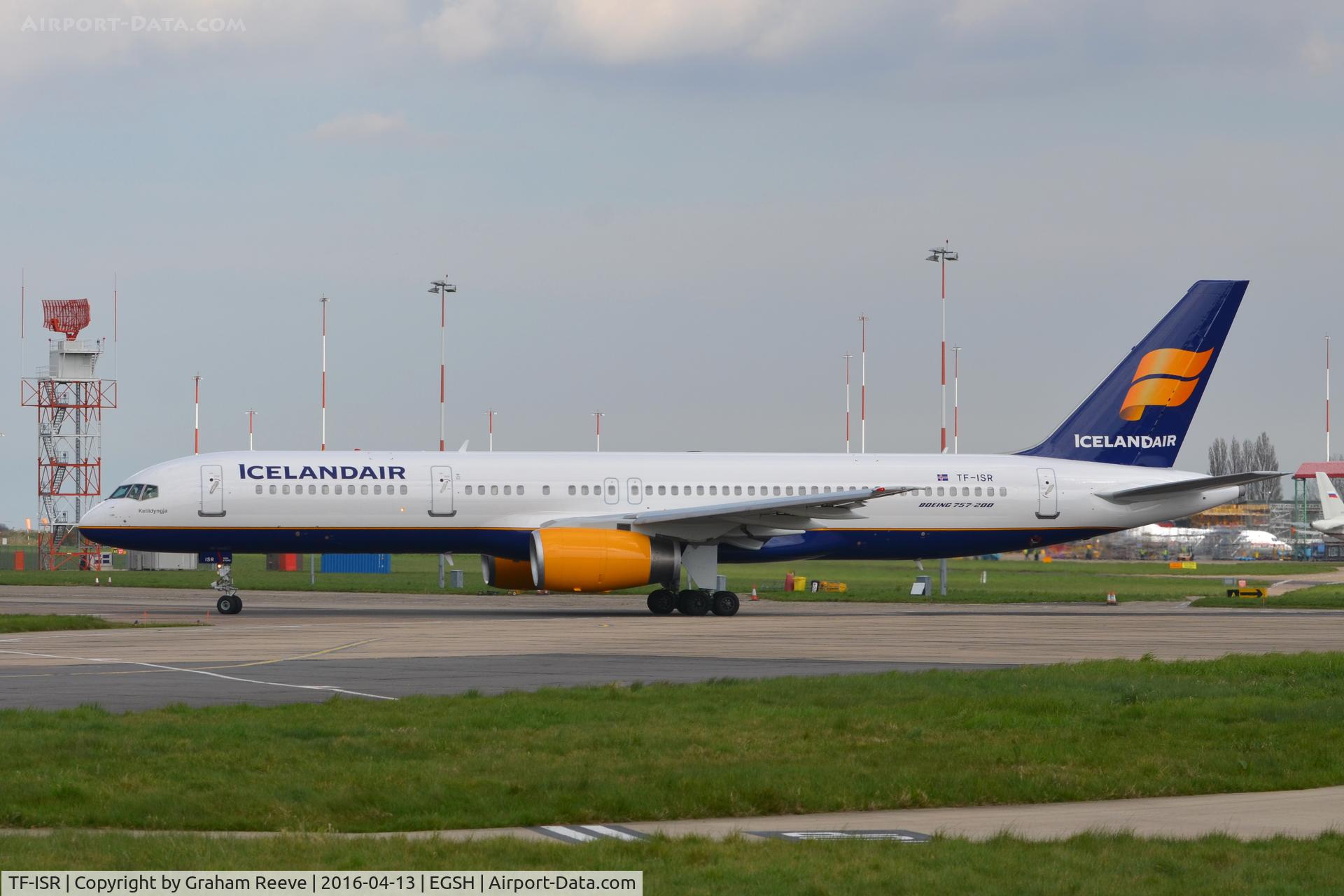 TF-ISR, 1999 Boeing 757-256 C/N 26248, About to depart from Norwich after a re-spray.