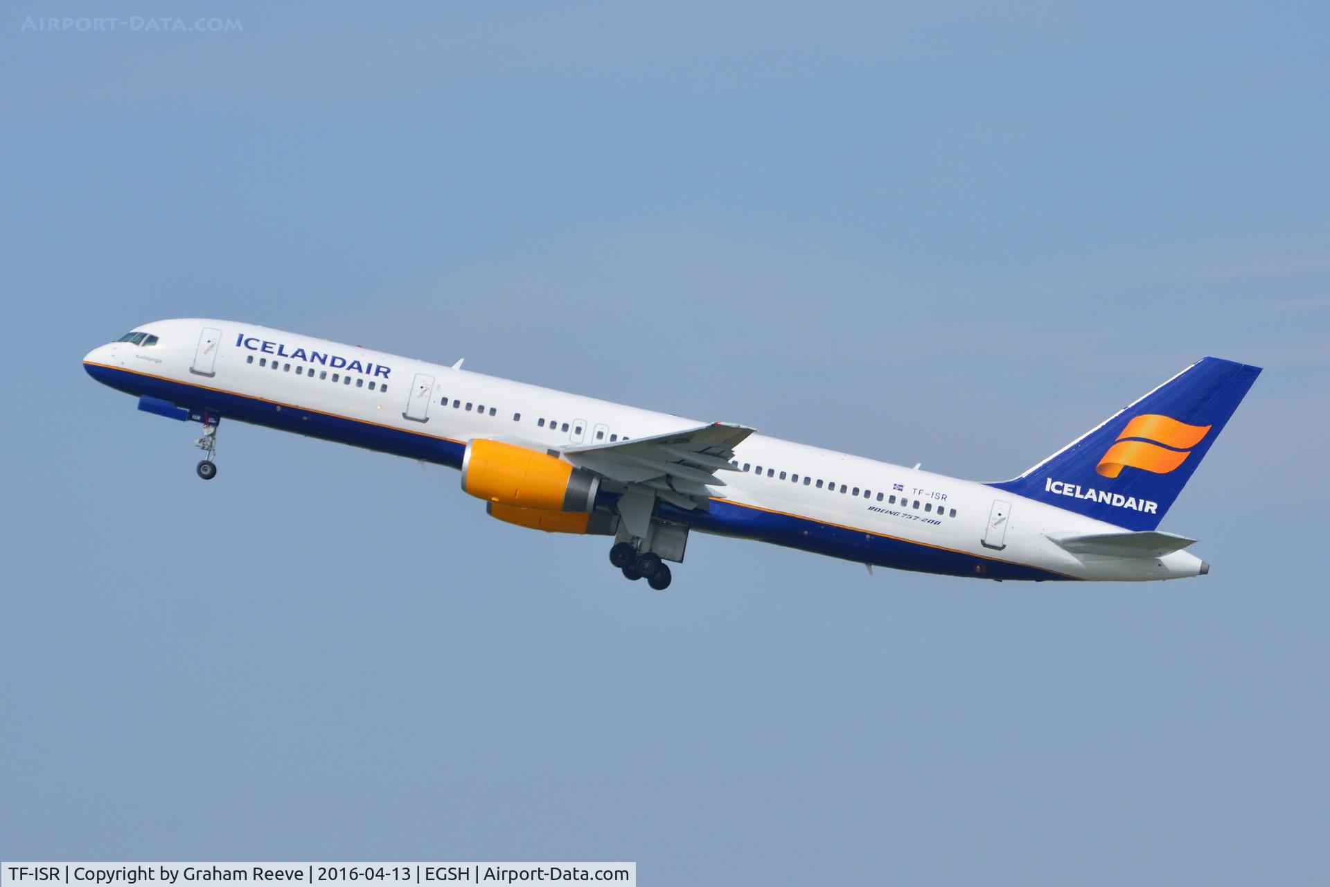 TF-ISR, 1999 Boeing 757-256 C/N 26248, Departing from Norwich.