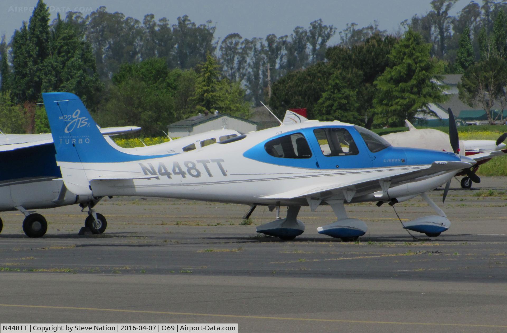 N448TT, 2008 Cirrus SR22 G3 GTSX Turbo C/N 3073, Locally-based 2008 Cirrus SR22 G3 GTSX Turbo @ Petaluma Municipal Airport, CA (was based in Florida until 2015)