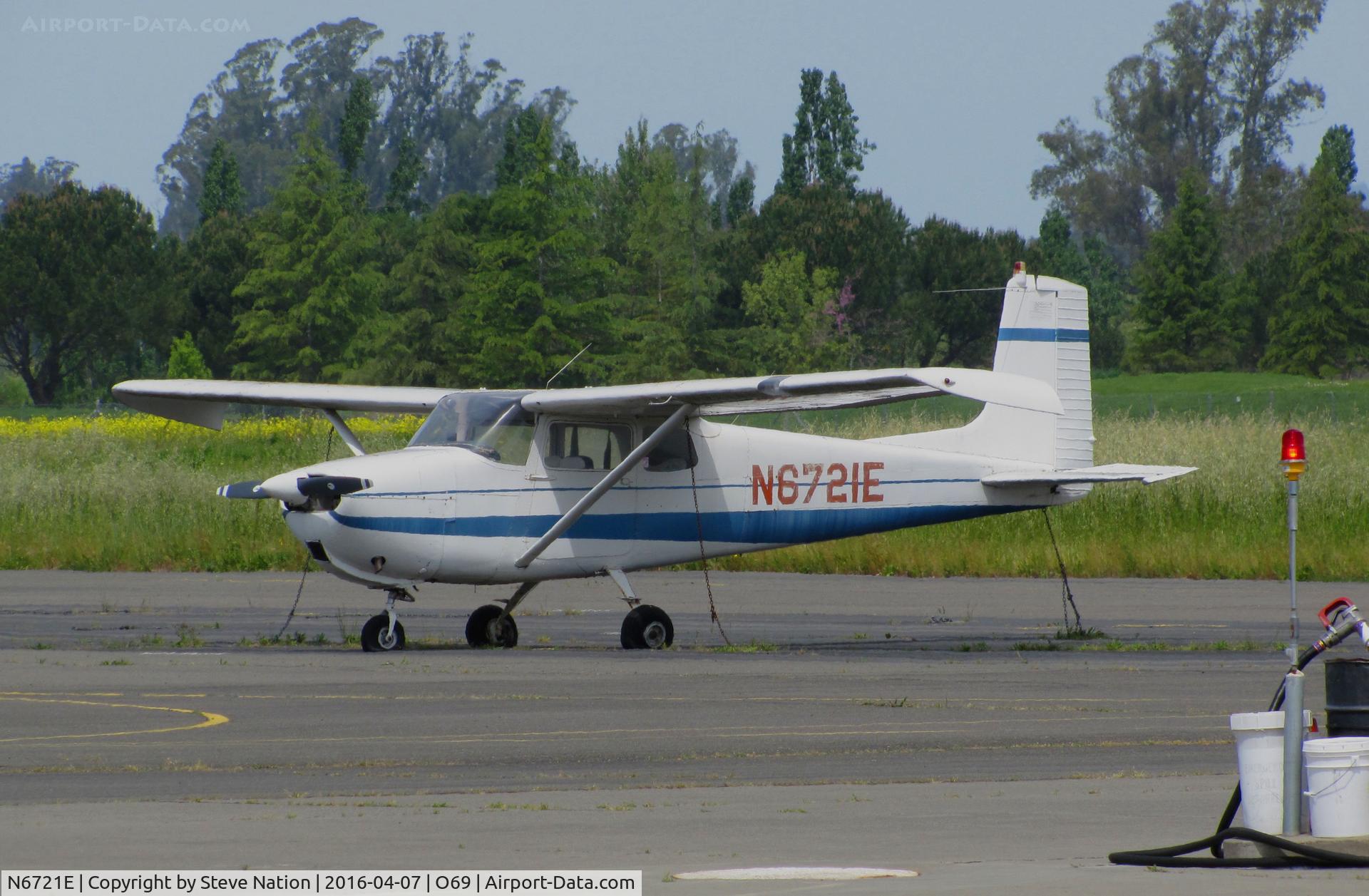 N6721E, 1959 Cessna 175 Skylark C/N 56221, Classic 1959 Cessna 175 Skylark looking a little faded @ Petaluma Municipal Airport, CA