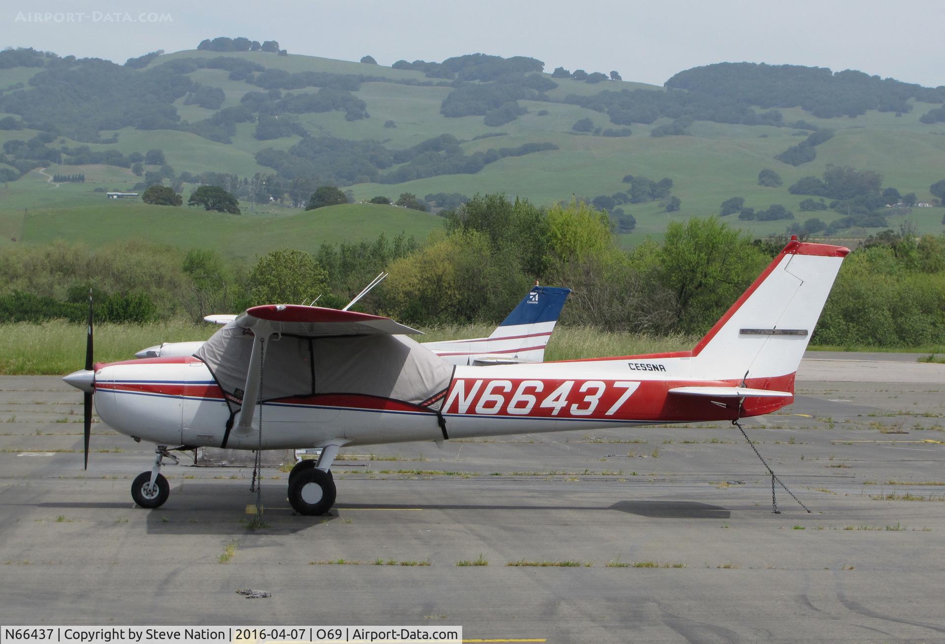 N66437, 1974 Cessna 150M C/N 15076049, Locally-based 1974 Cessna 150M with cockpit cover @ Petaluma Municipal Airport, CA
