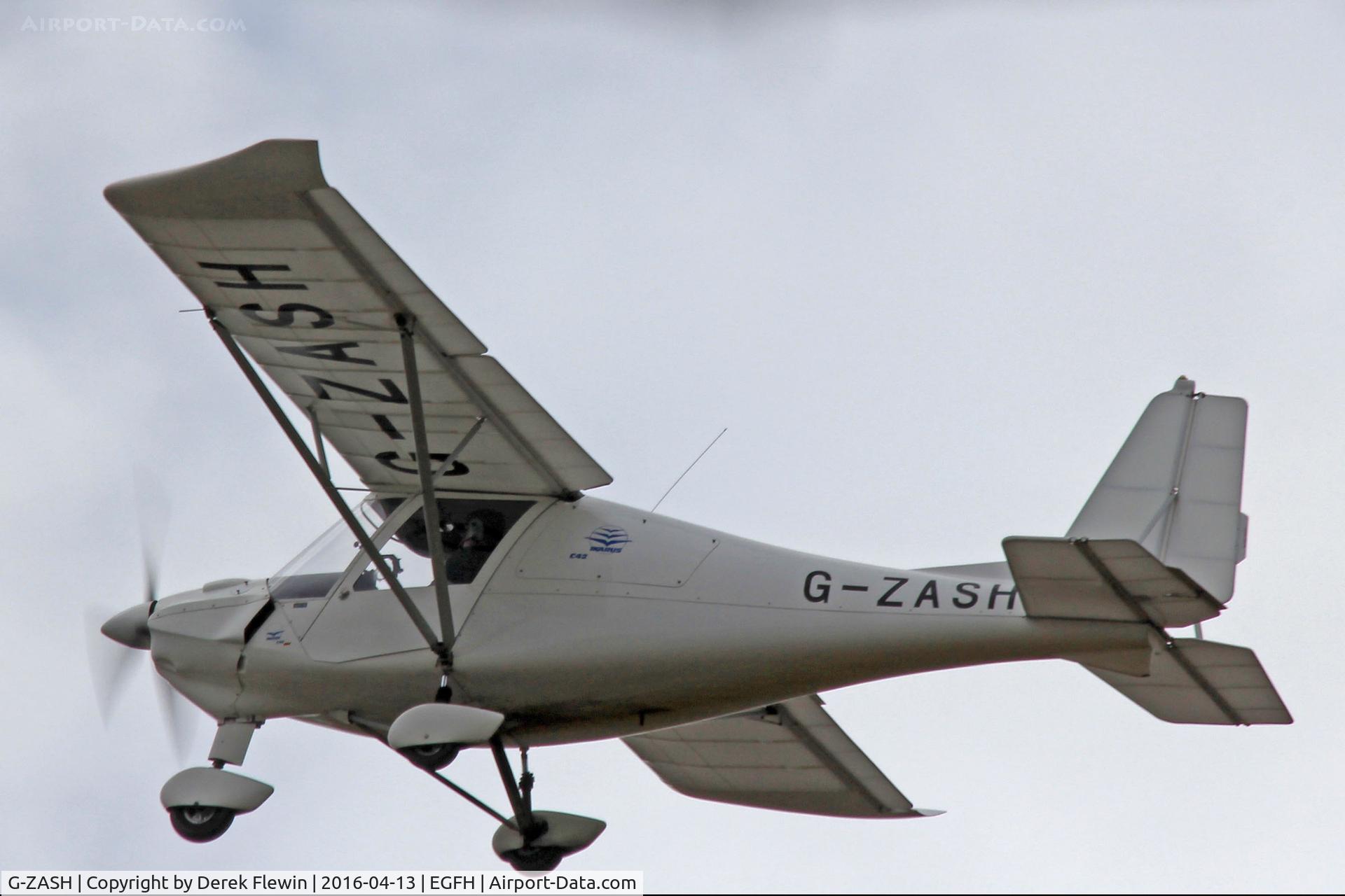 G-ZASH, 2013 Comco Ikarus C42 FB80 C/N 1304-7257, Ikarus, Gower Flight Centre, seen departing runway 22 for circuits.
