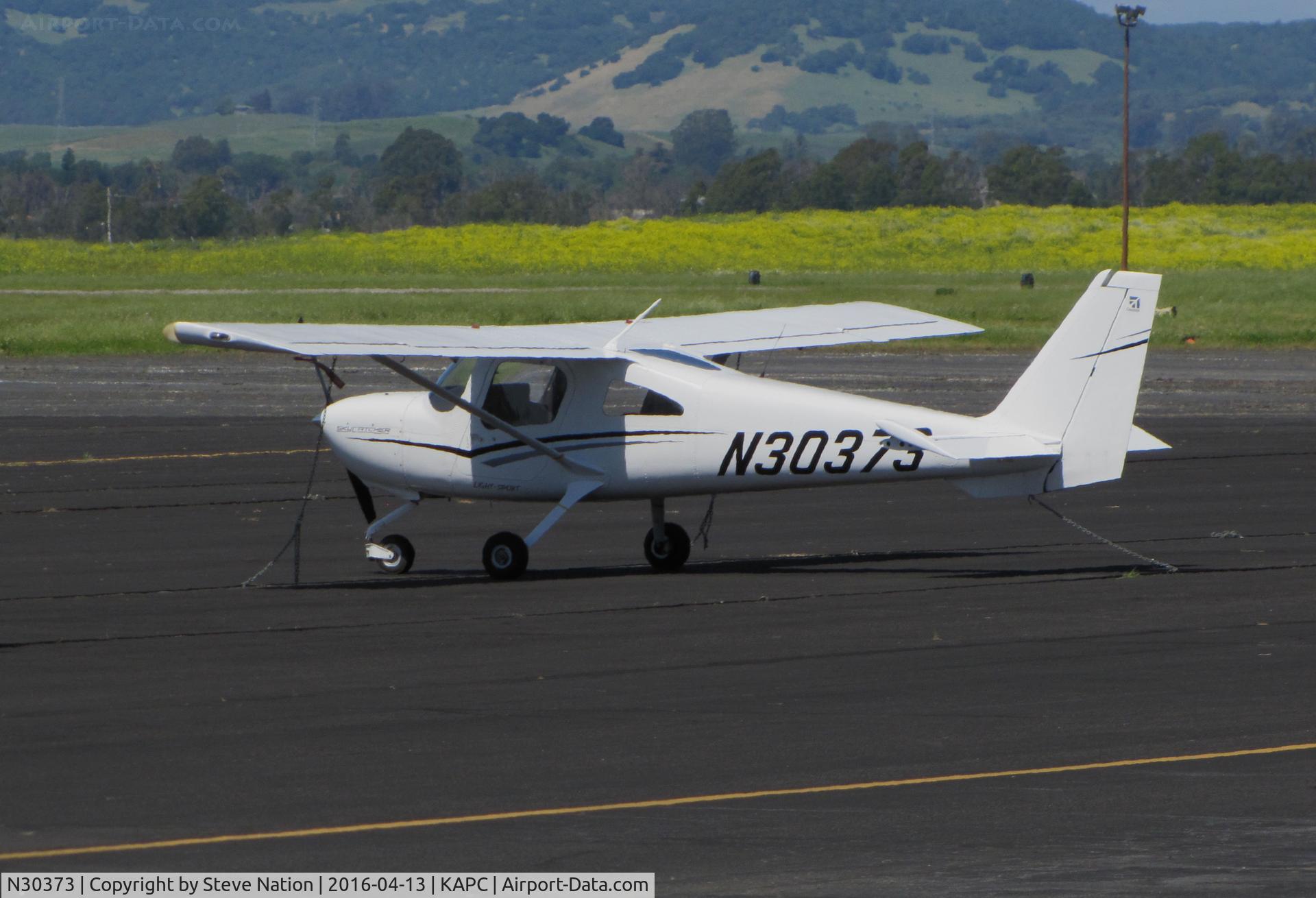 N30373, 2011 Cessna 162 Skycatcher C/N 16200113, Napa Jet Center Cessna 162 Flycatcher with mustard fields in bloom @ Napa County Airport, CA