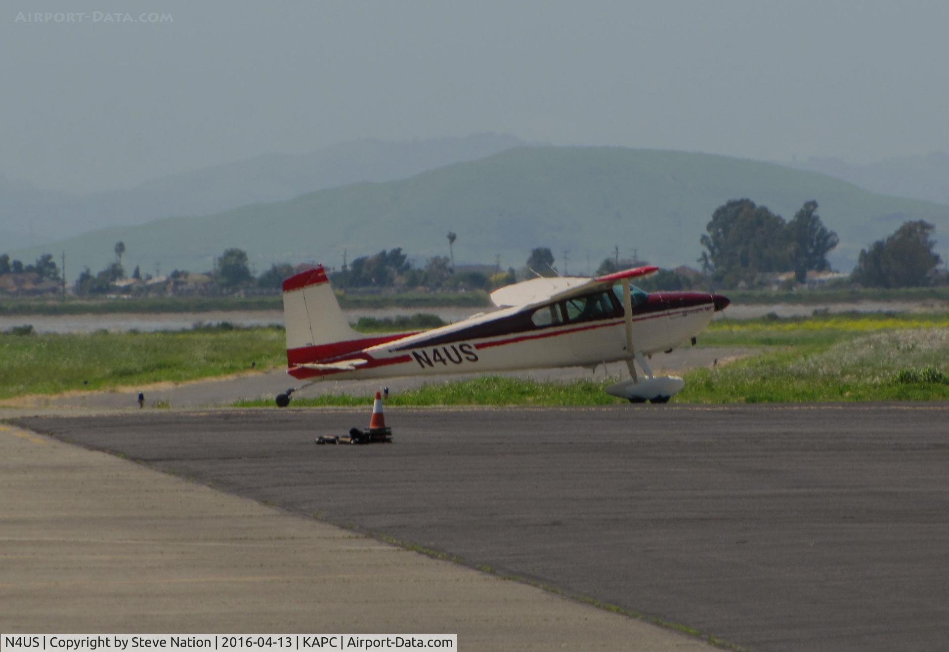 N4US, 1959 Cessna 180B C/N 50429, Locally-based 1959 Cessna 180B taxis out for takeoff @ Napa County Airport, CA