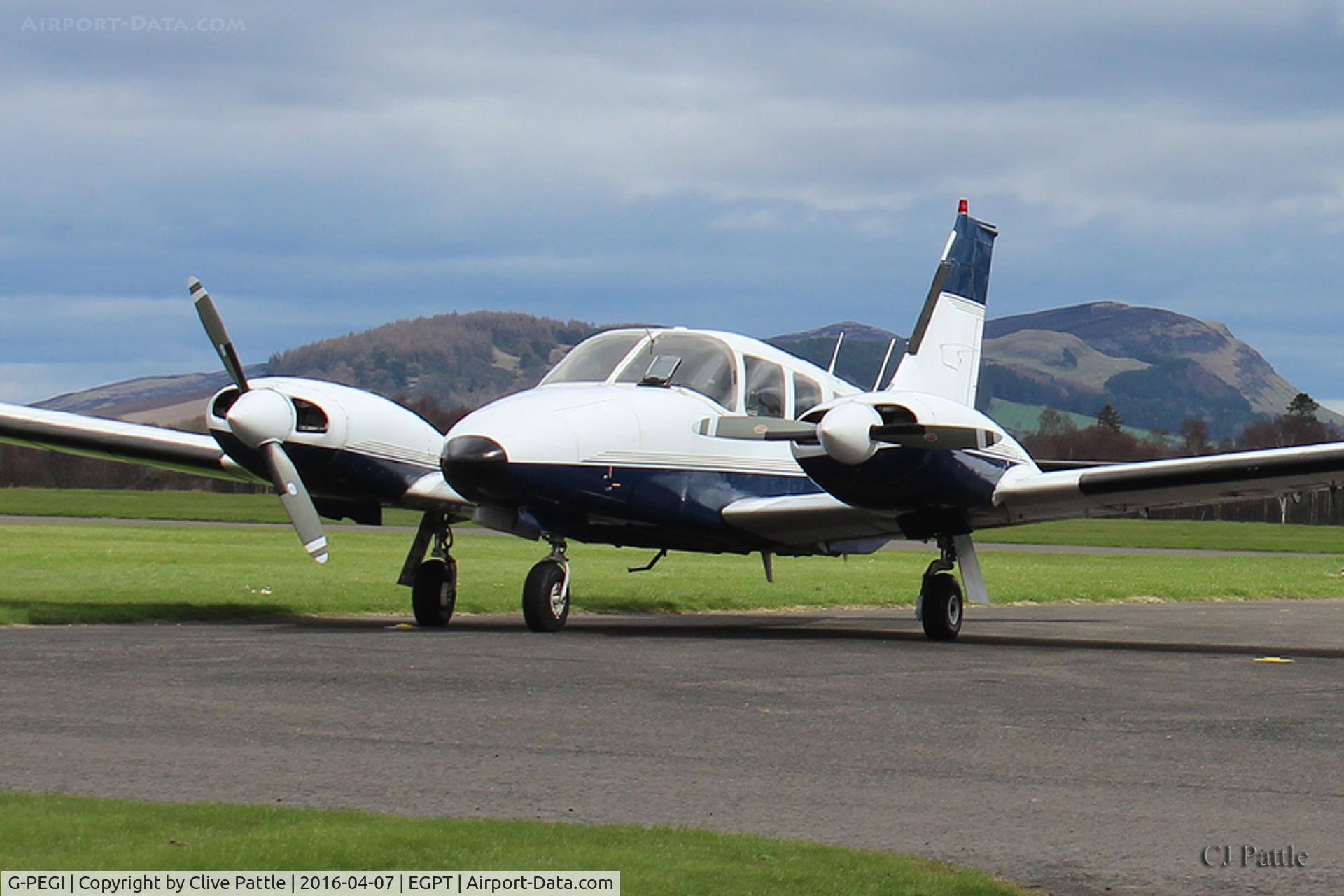 G-PEGI, 1979 Piper PA-34-200T Seneca II C/N 34-7970339, Parked up at Perth EGPT
