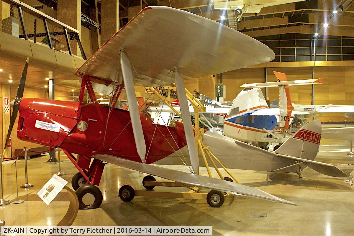 ZK-AIN, De Havilland DH-82A Tiger Moth II C/N 83202, Displayed at the Museum of Transport and Technology (MOTAT) in Auckland , New Zealand   as ZK-ANN