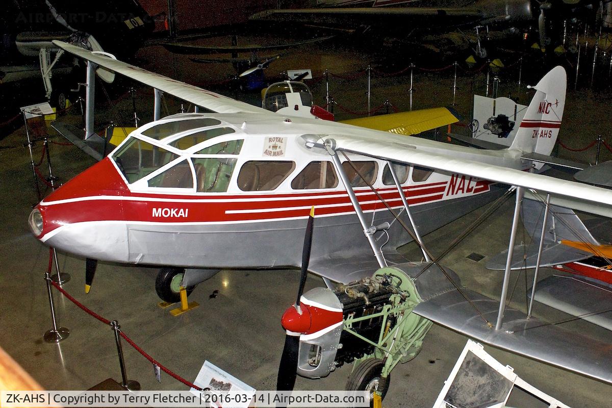 ZK-AHS, De Havilland DH-89A Dragon Rapide C/N 6423, Displayed at the Museum of Transport and Technology (MOTAT) in Auckland , New Zealand