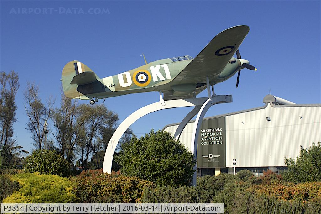 P3854, Hawker Hurricane Replica C/N Not found P3854, Displayed at the Museum of Transport and Technology (MOTAT) in Auckland , New Zealand