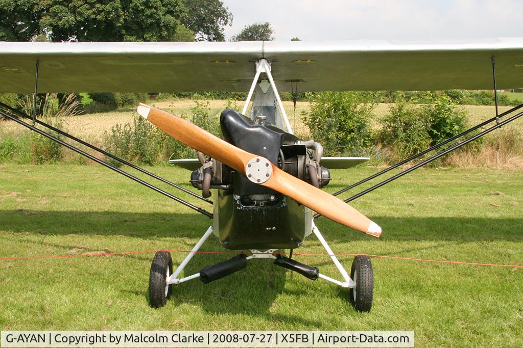 G-AYAN, 1970 Slingsby Cadet Motor Glider III C/N PFA 1385, Slingsby Cadet Motor Glider III (Slingsby T-31 glider conversion), a one time resident at Fishburn Airfield, July 2008.