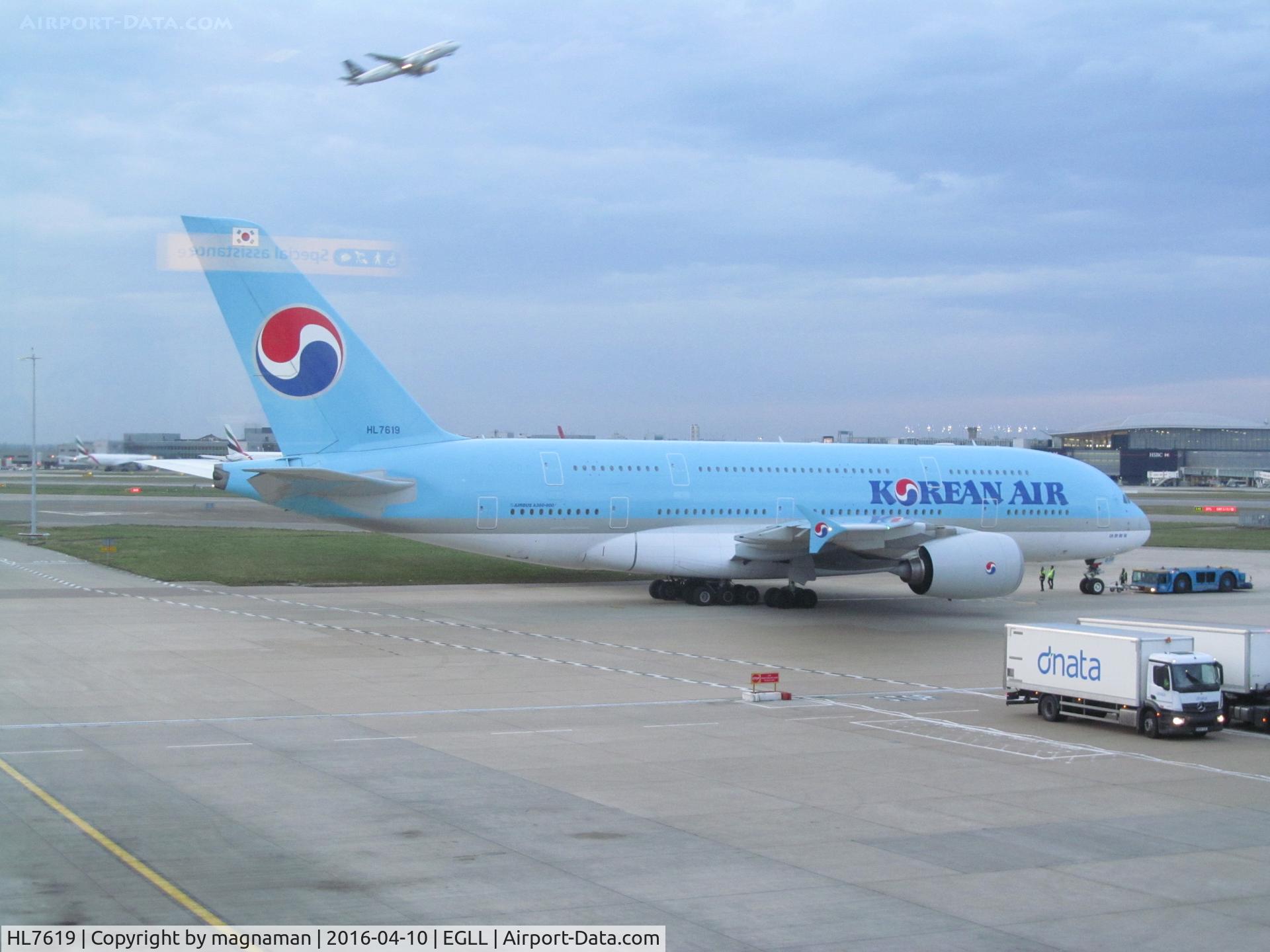 HL7619, 2012 Airbus A380-861 C/N 096, on pushback