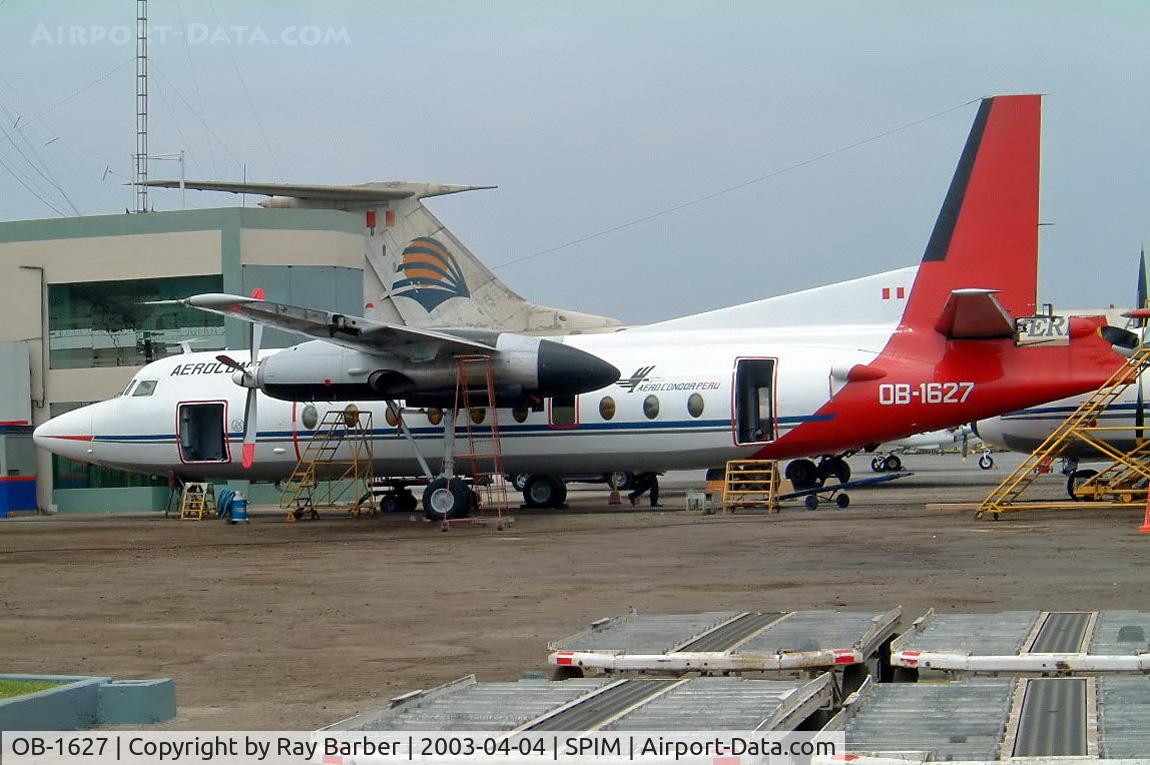 OB-1627, 1959 Fokker F.27-100 Friendship C/N 10116, Fokker F-27-100 Friendship [10116] (Aero Condor Peru) Lima-Jorge Chavez Int'l~OB 04/04/2003