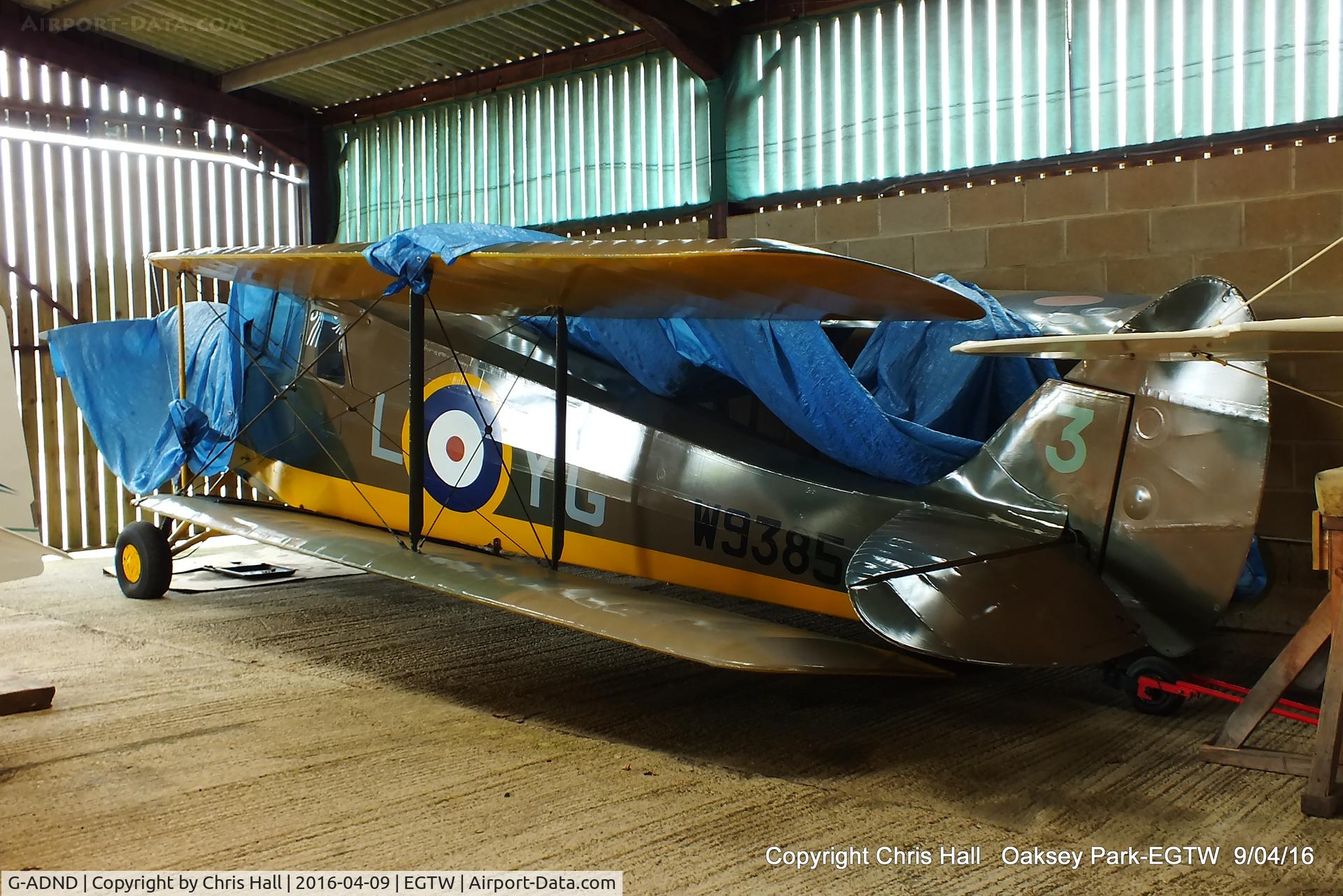 G-ADND, 1936 De Havilland DH.87B Hornet Moth C/N 8097, at Oaksey Park