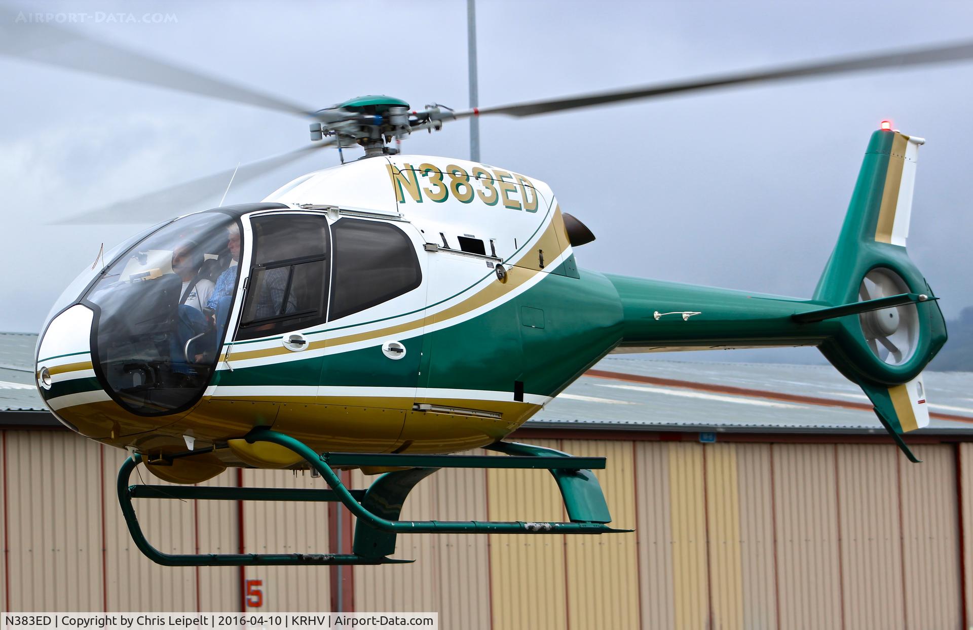 N383ED, 2007 Eurocopter EC-120B Colibri C/N 1510, Locally-based 2007 Eurocopter EC-120B taxing out for some instrument training at Reid Hillview Airport, San Jose, CA. Getting jet blasted from this was not fun.