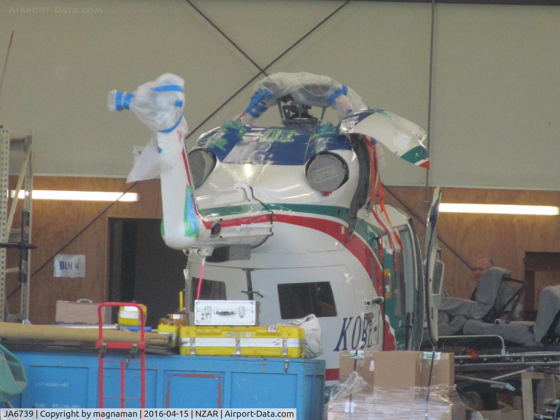 JA6739, Eurocopter-Kawasaki BK-117B-2 C/N 1099, New import into NZ - yet to have new ZK- markings applied. At Ardmore Oceania facility.