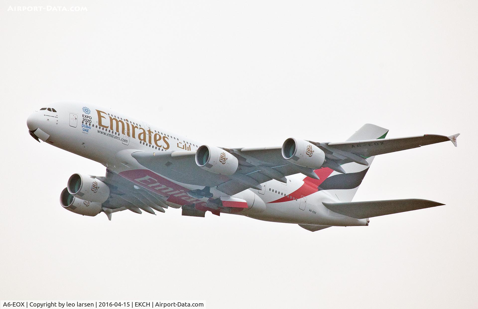 A6-EOX, 2015 Airbus A380-861 C/N 208, Copenhagen 15.4.16
