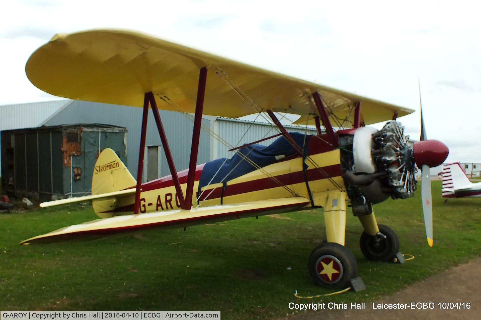 G-AROY, 1942 Boeing PT-17 Kaydet (A75N1) C/N 75-4775, at Leicester