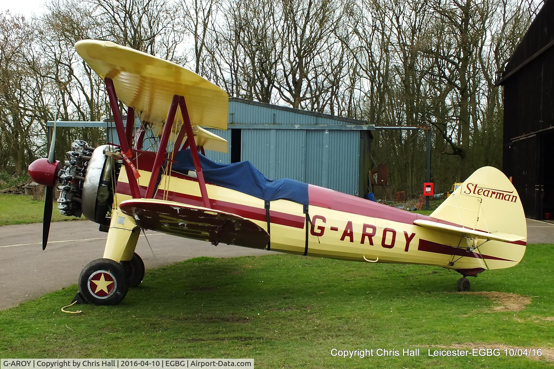 G-AROY, 1942 Boeing PT-17 Kaydet (A75N1) C/N 75-4775, at Leicester