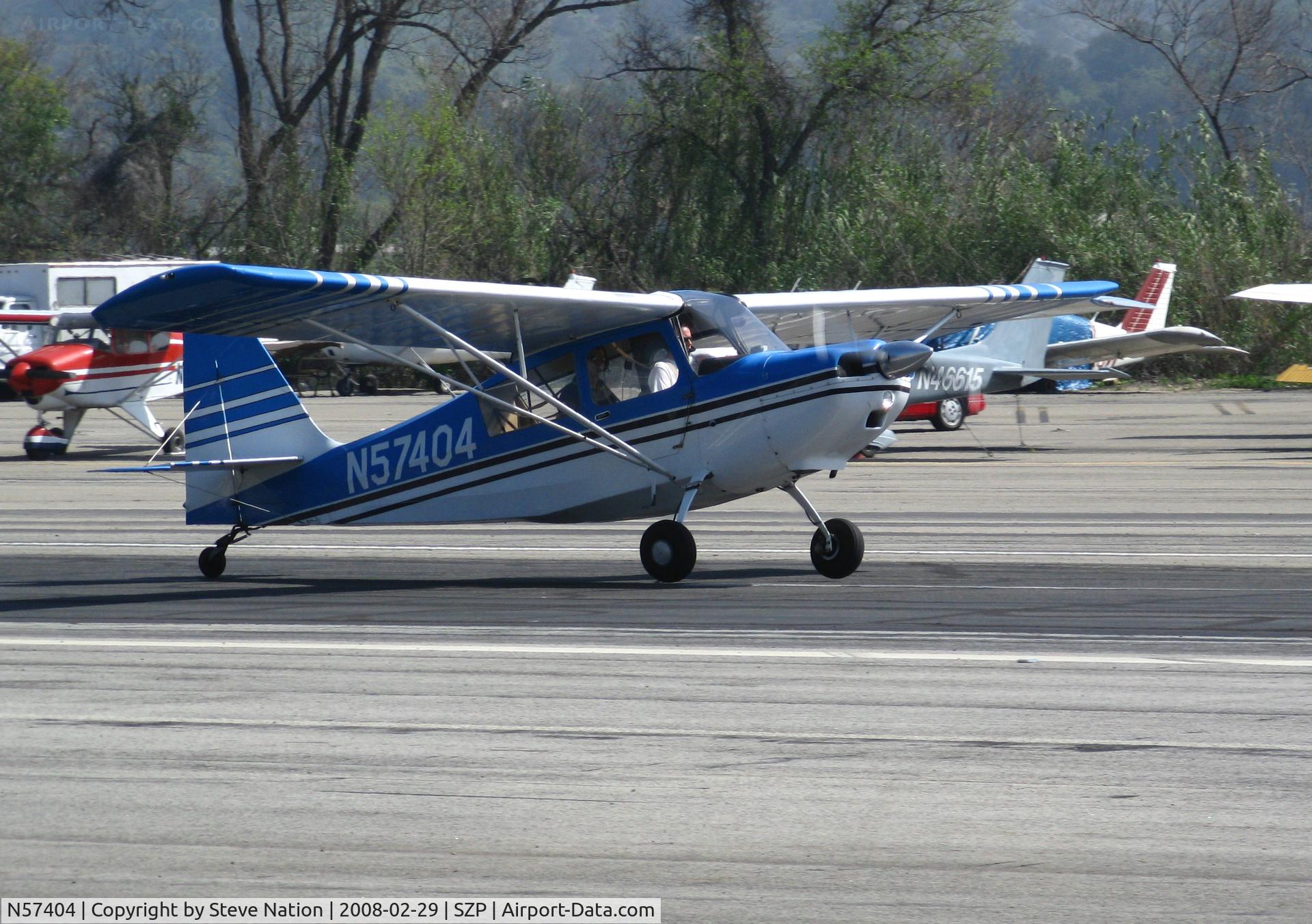 N57404, 1973 Bellanca 7ECA Citabria C/N 940-73, CP Aviation 1973 Bellanca 7ECA rolling out@ Santa Paula Municipal Airport, CA home base