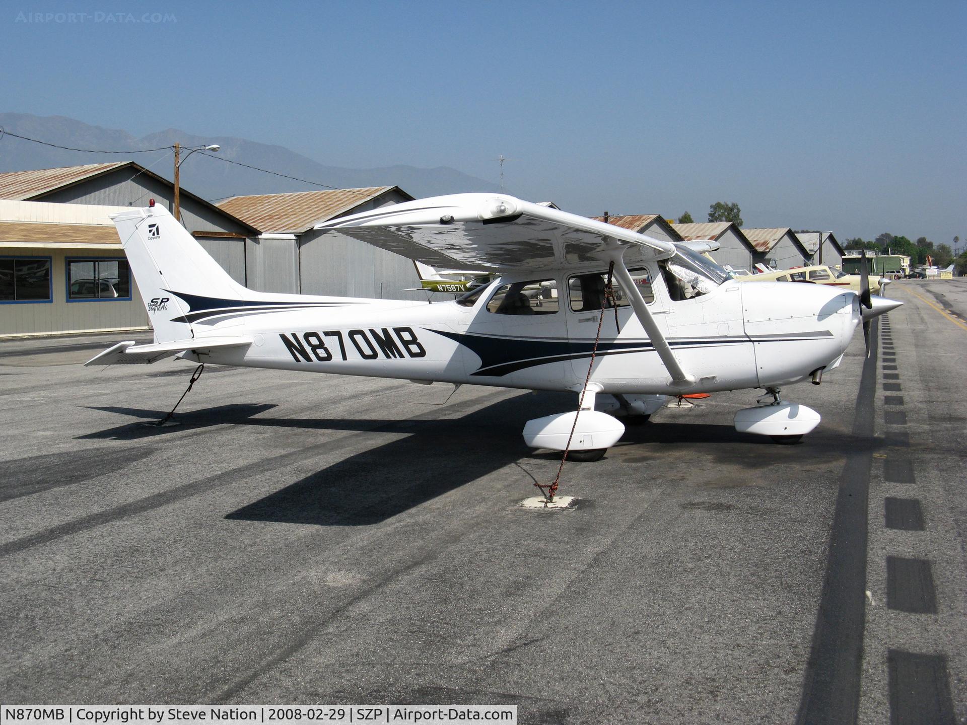 N870MB, 2004 Cessna 172S C/N 172S9765, Locally-based 2004 Cessna 172S @ Santa Paula Municipal Airport, CA (deregistered 02.11.09 and sold to Canada as C-GZMW 14.12.09).