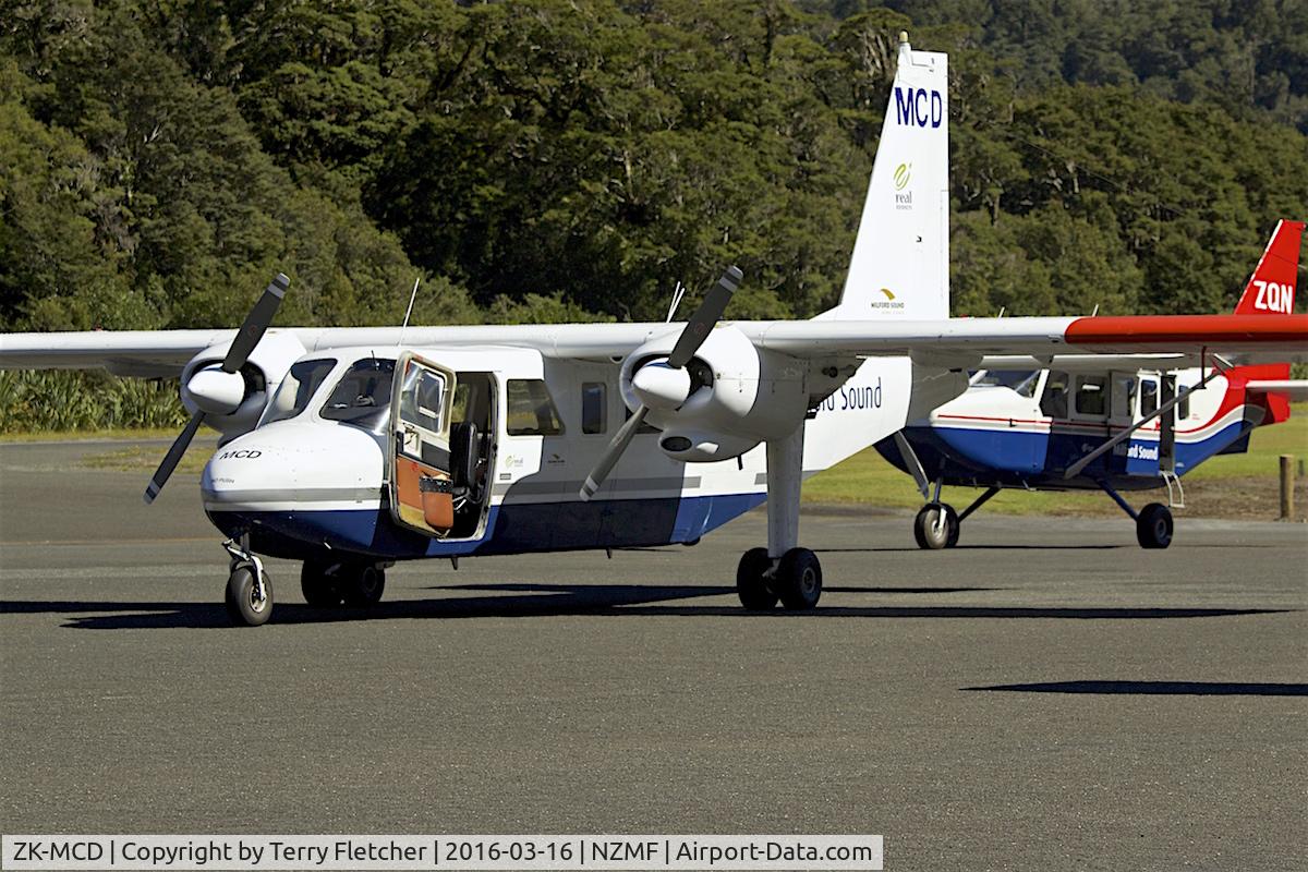 ZK-MCD, 1974 Britten-Norman BN-2A-26 Islander C/N 719, At Milford Sound , South Island , New Zealand