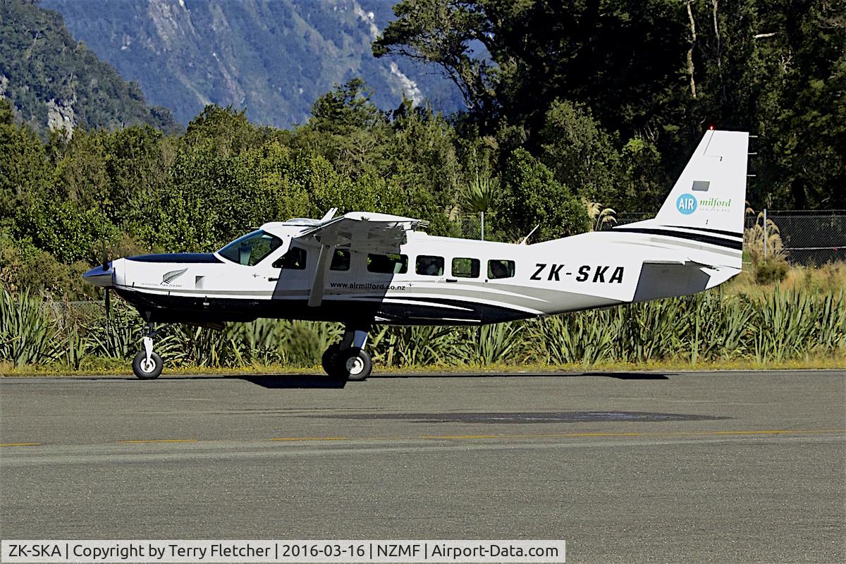 ZK-SKA, 2011 Cessna 208 Caravan I C/N 20800524, At Milford Sound , South Island , New Zealand