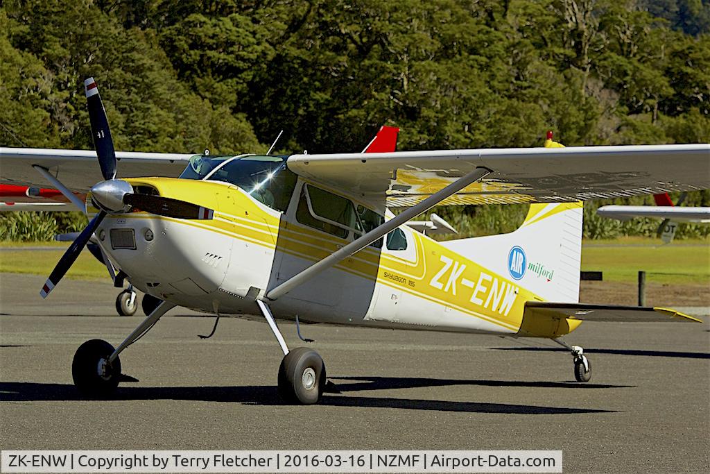ZK-ENW, Cessna A185F Skywagon 185 C/N 18503133, At Milford Sound , South Island , New Zealand
