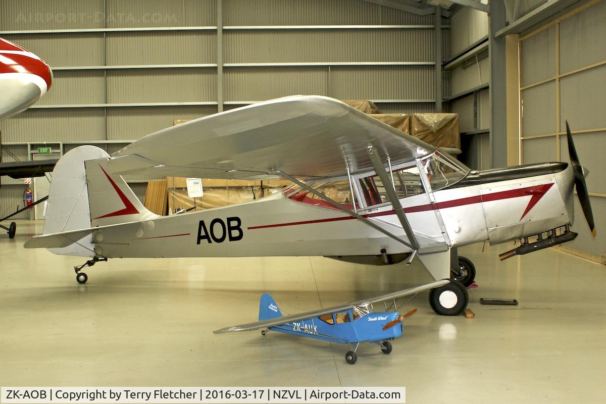 ZK-AOB, Auster J-1B Aiglet C/N 2166, At Croydon Aviation Heritage Centre  , South Island , New Zealand