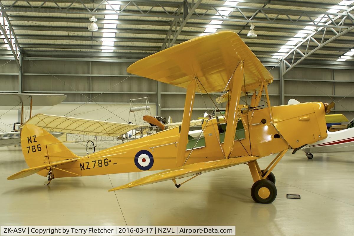 ZK-ASV, De Havilland New Zealand DH-82A Tiger Moth C/N DHNZ36, At Croydon Aviation Heritage Centre  , South Island , New Zealand