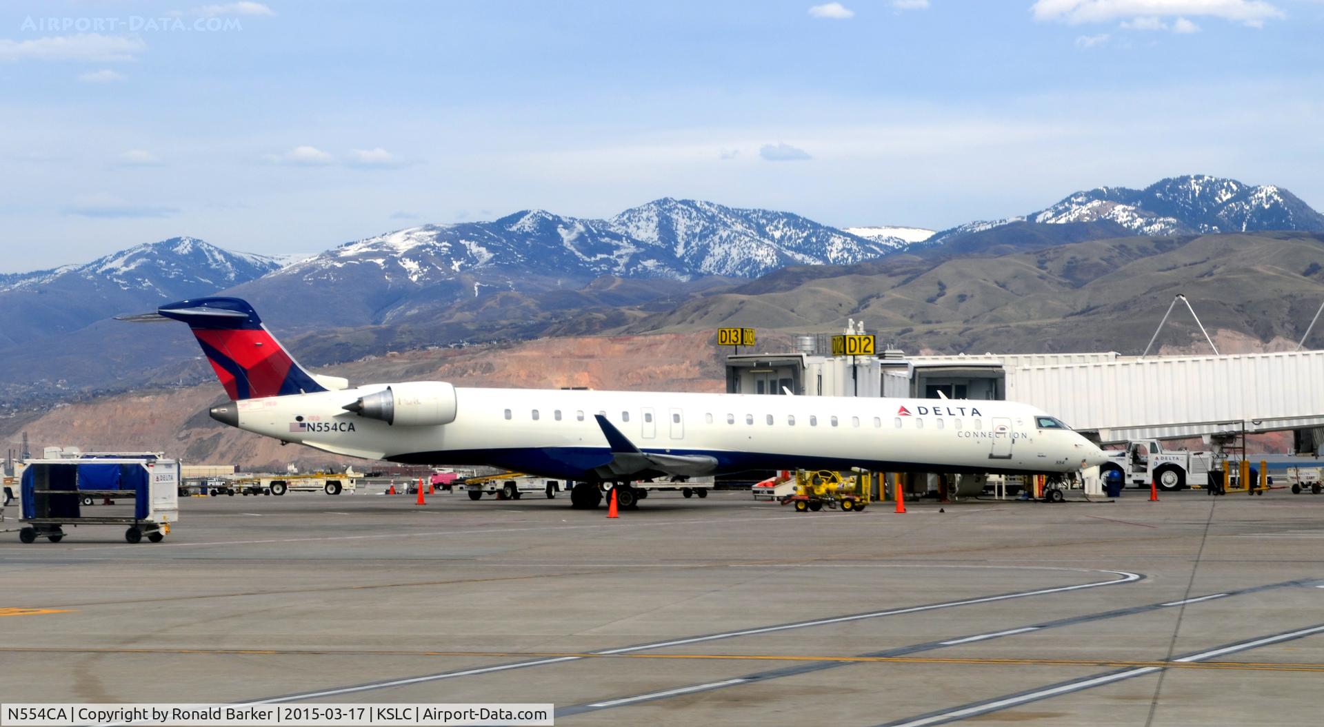 N554CA, 2008 Bombardier CRJ-900ER (CL-600-2D24) C/N 15168, Gate D12 SLC