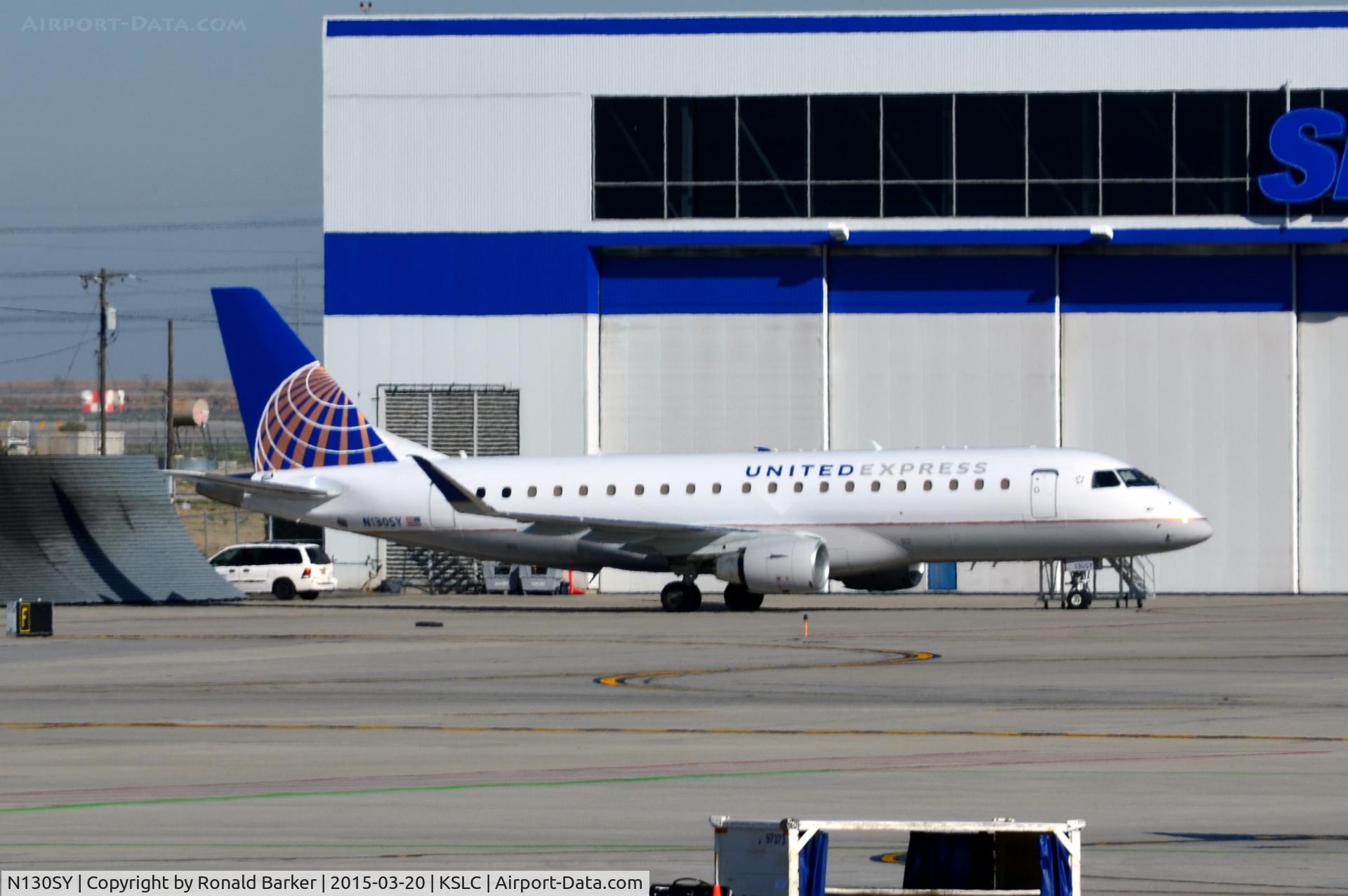 N130SY, 2015 Embraer 175LR (ERJ-170-200LR) C/N 17000449, Parked SLC