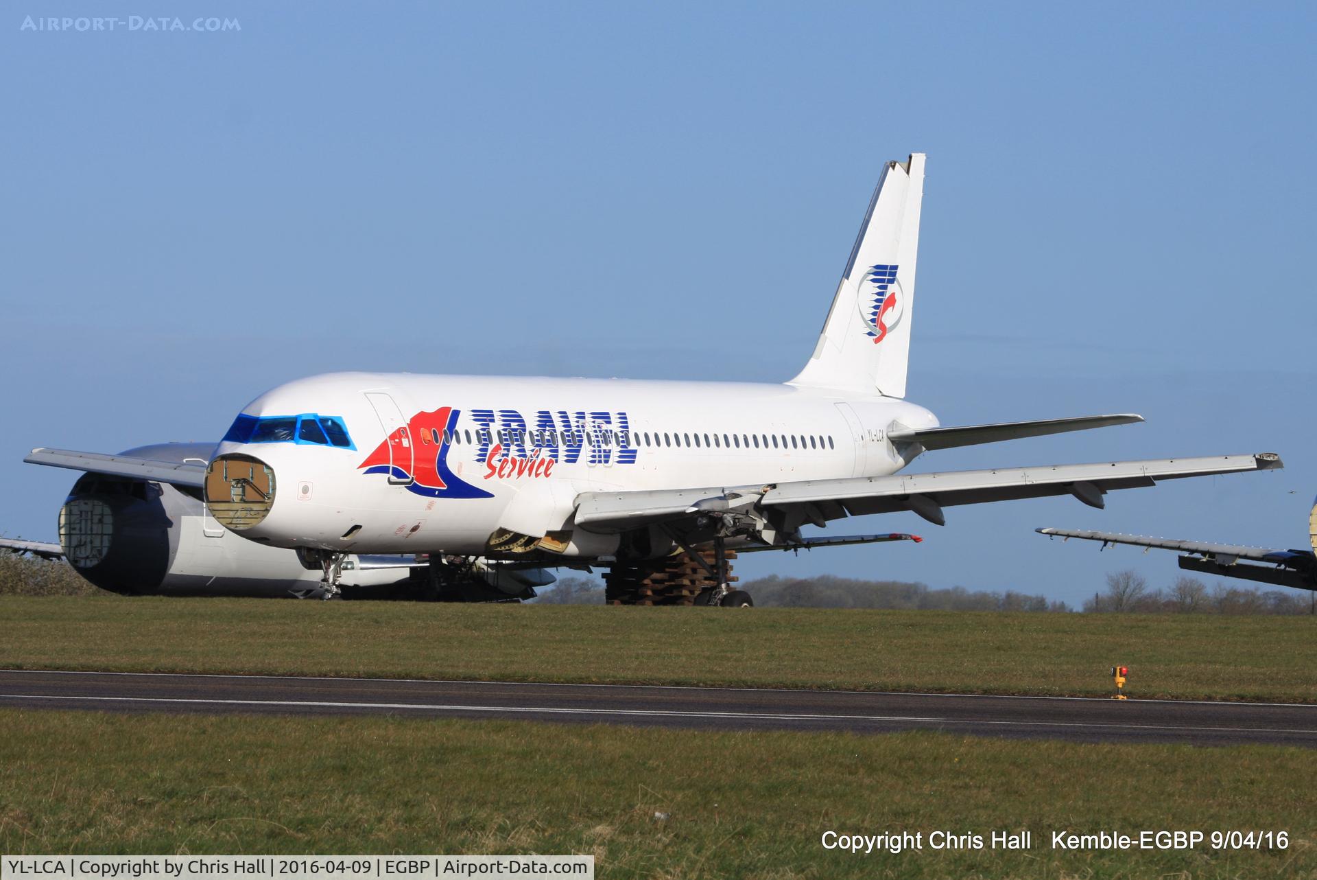 YL-LCA, 1992 Airbus A320-211 C/N 333, in the scrapping area at Kemble