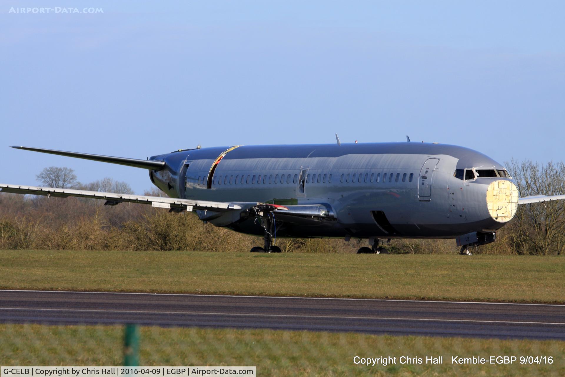 G-CELB, 1986 Boeing 737-377 C/N 23664, in the scrapping area at Kemble