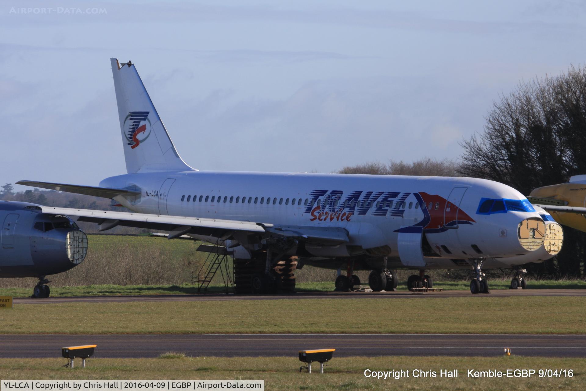 YL-LCA, 1992 Airbus A320-211 C/N 333, in the scrapping area at Kemble