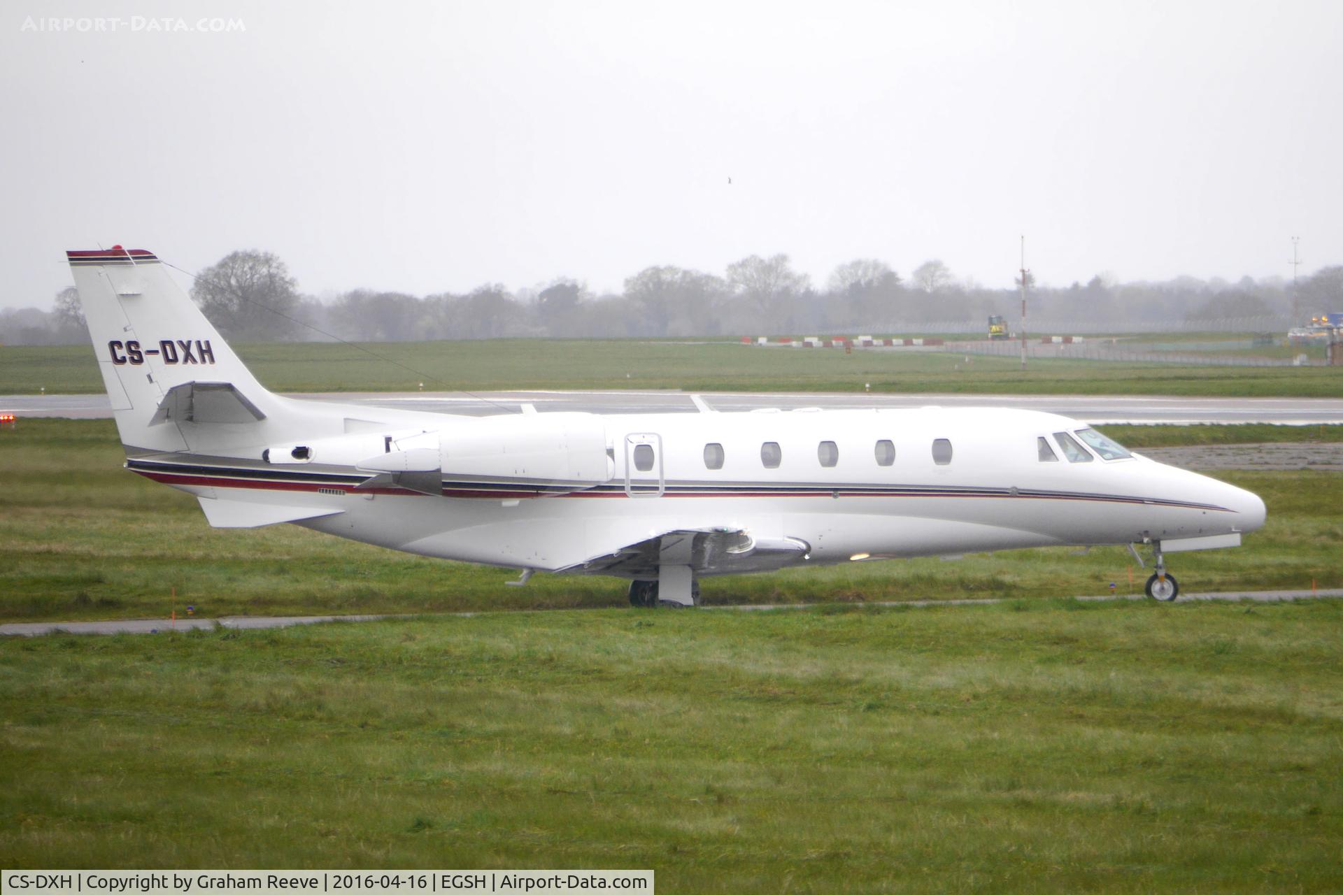 CS-DXH, 2006 Cessna Citation XLS C/N 560-5615, About to depart from Norwich.