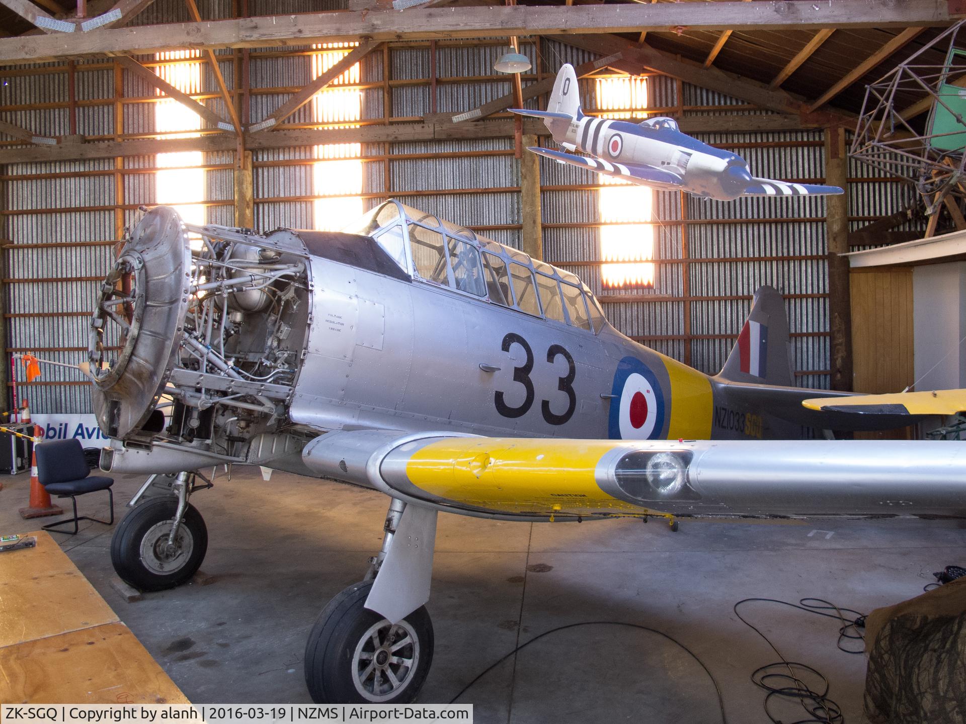 ZK-SGQ, 1943 North American AT-6C Harvard IIA C/N 88-12032, Undergoing maintainance at NZSVAS, Masterton