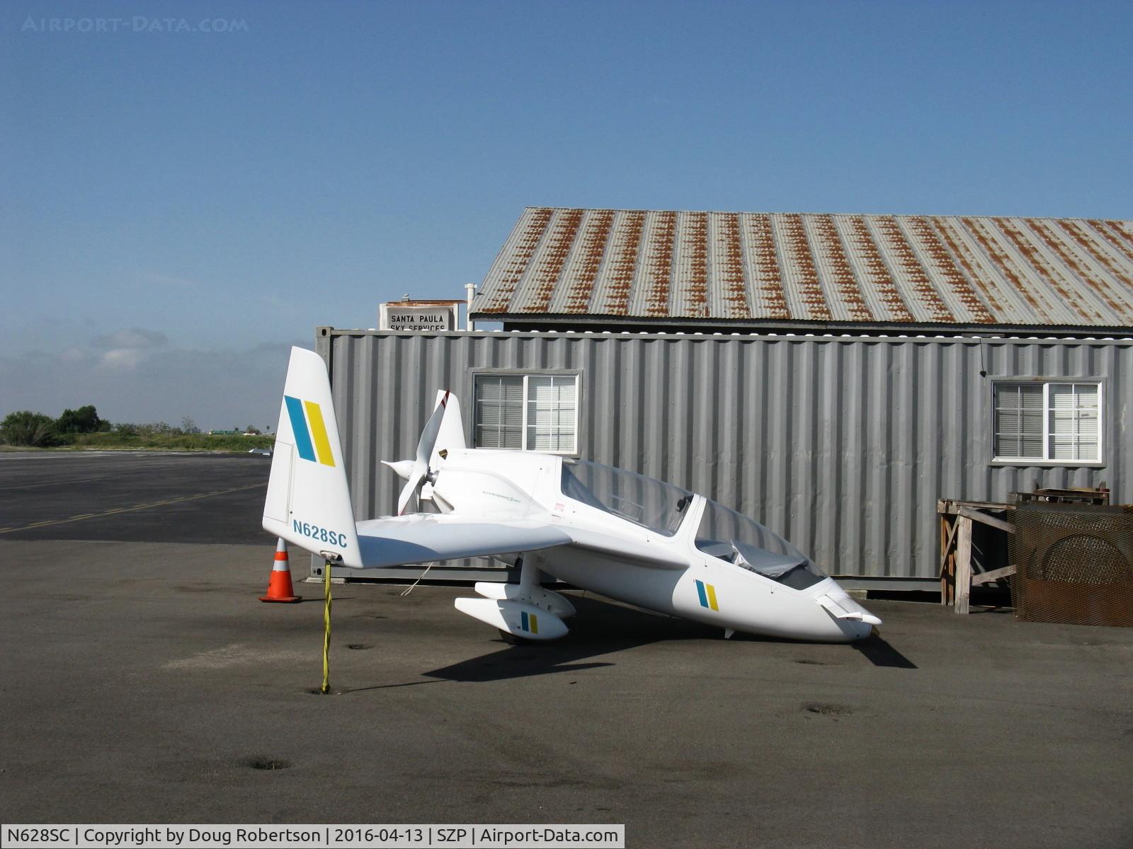 N628SC, Gyroflug SC-01B-160 Speed Canard C/N S-29, 1986 Gyroflug SC-01B-160 SPEED CANARD, Lycoming IO-320-D1A 160 Hp pusher, novel rudders can be deflected outward simultaneously, or coordinated for turns. Top speed 171 mph. 1st ever composite pusher canard certified for production. Production-Germany