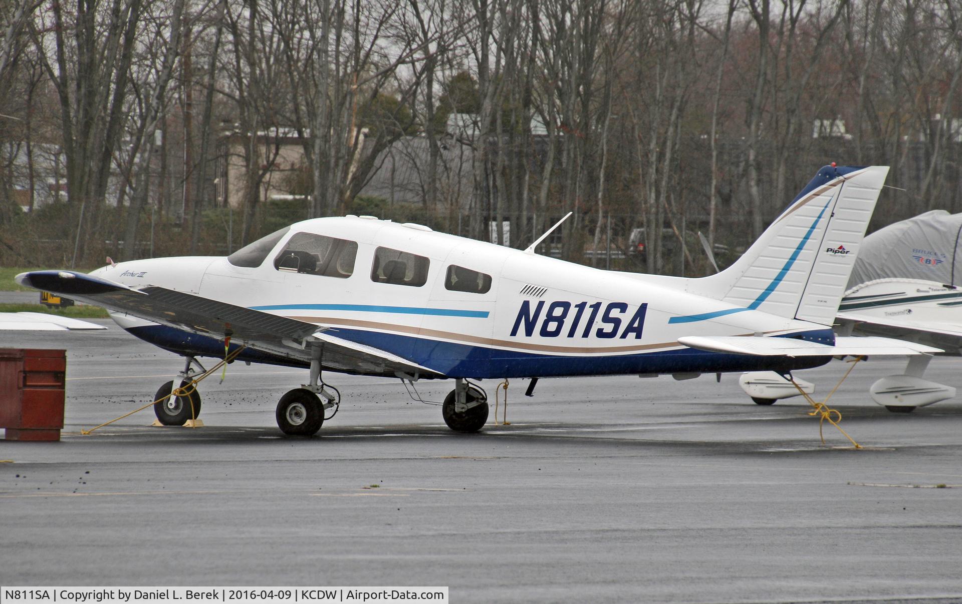 N811SA, 2005 Piper PA-28-181 C/N 2843619, This nice 2005-build Piper Archer is at Essex County Airport.  Proof that old, classic designs never go out of style.