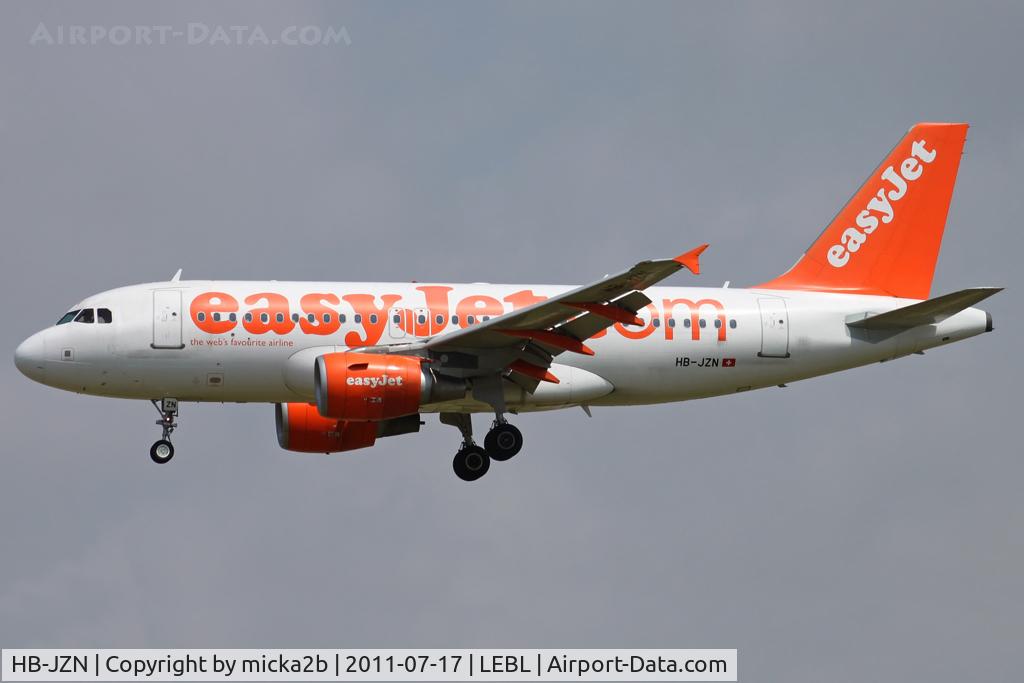 HB-JZN, 2005 Airbus A319-111 C/N 2387, Landing