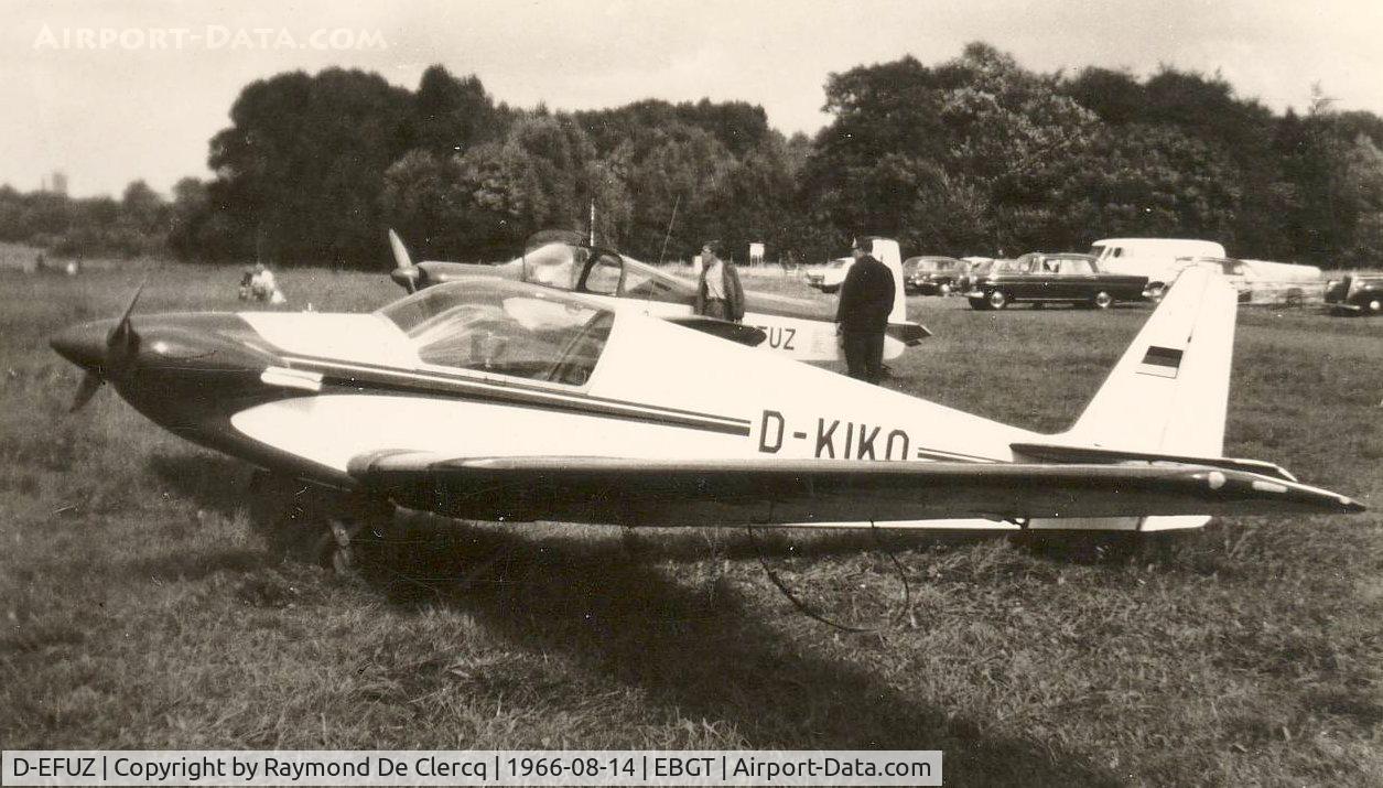 D-EFUZ, 1960 Piel CP-301A Emeraude C/N AB.403, D-EFUZ parked behind D-KIKO at Ghent airport in 1966.