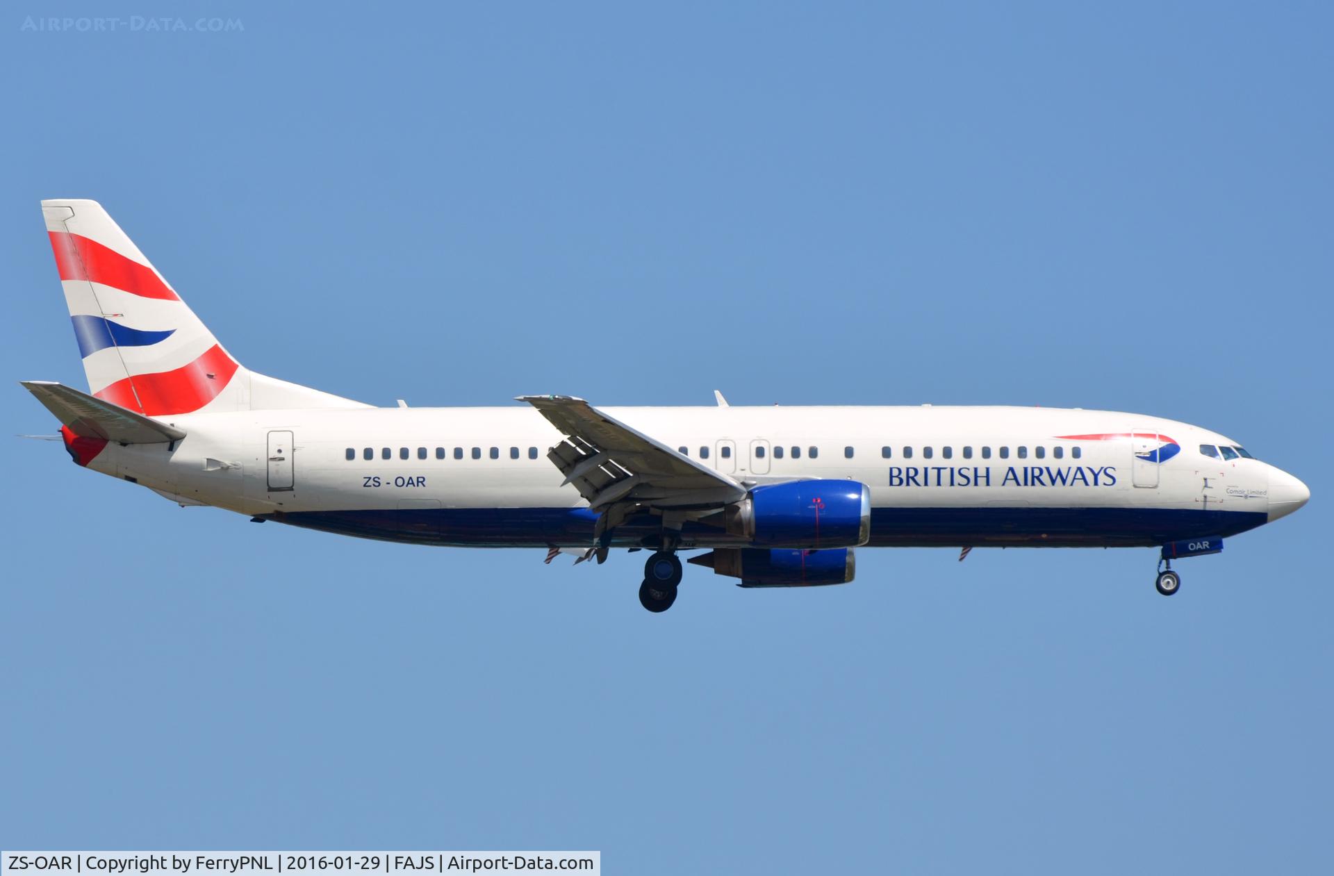 ZS-OAR, 1996 Boeing 737-476 C/N 28152, BA B734 on short final.