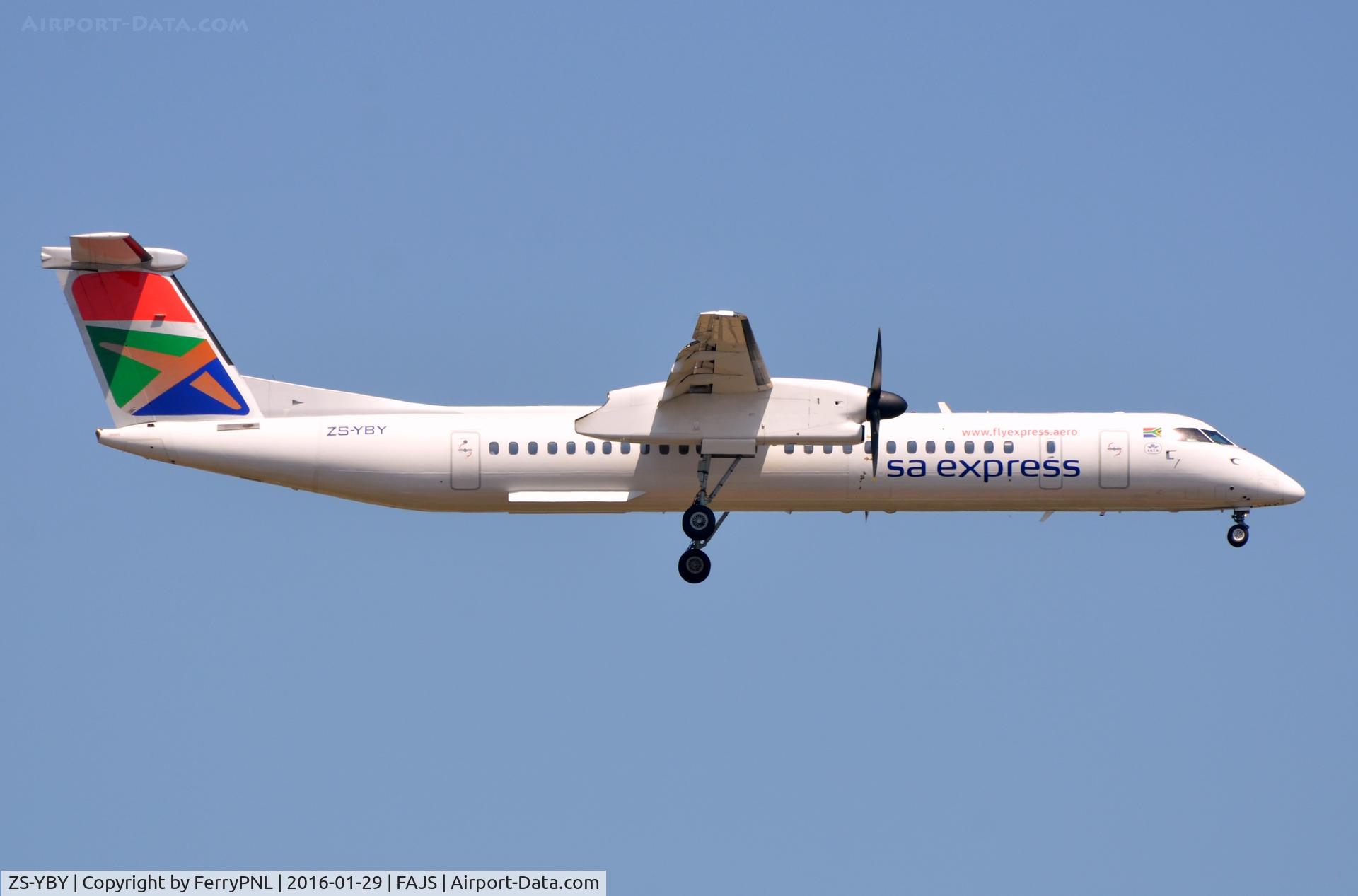ZS-YBY, 2011 De Havilland Canada DHC-8-402Q Dash 8 Dash 8 C/N 4370, Ex G-FLBJ of Flybe
