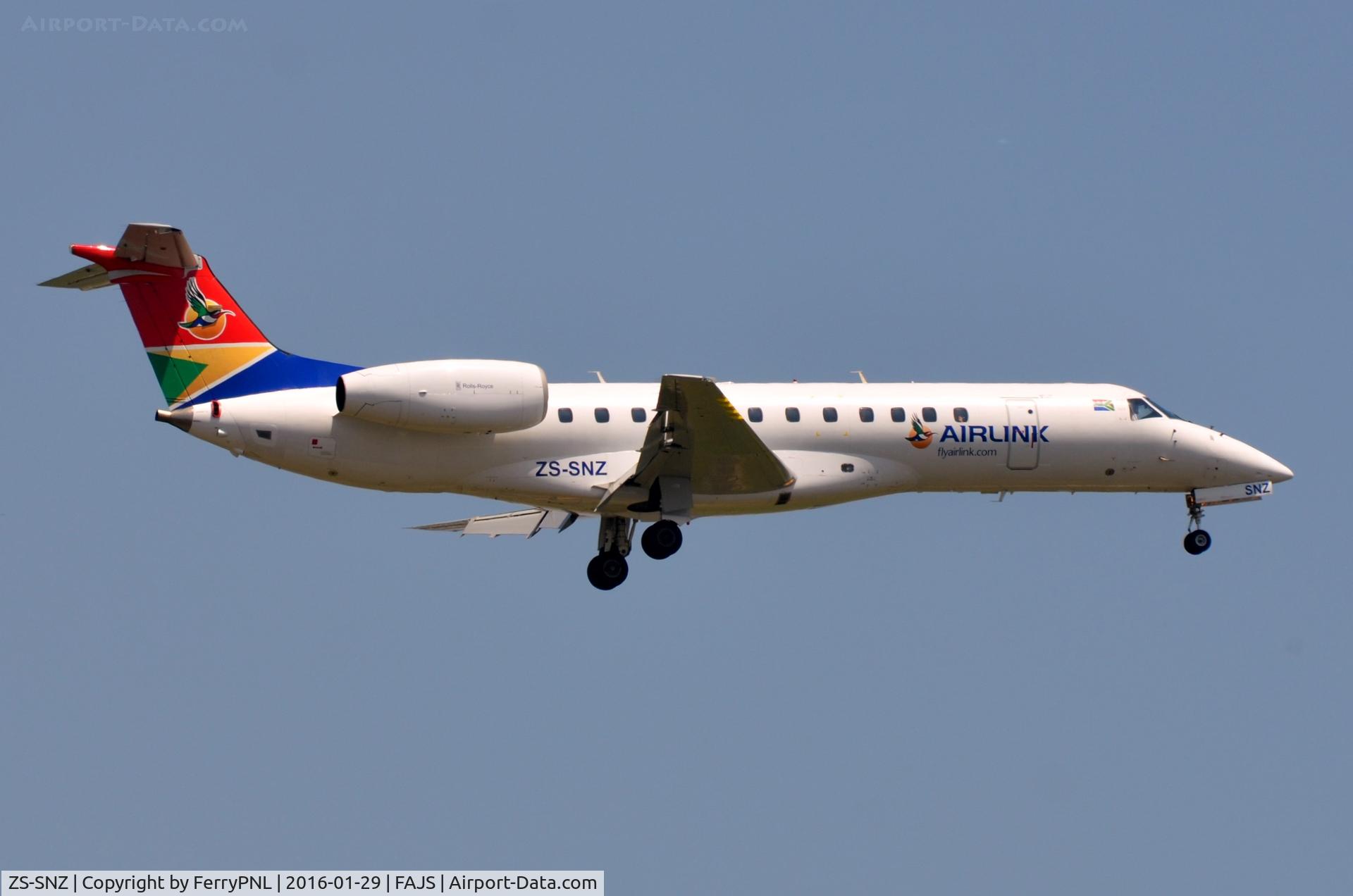 ZS-SNZ, 2003 Embraer ERJ-135LR (EMB-135LR) C/N 145725, SA Airlink EMB135