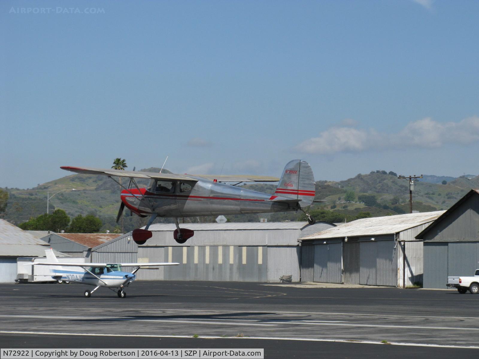 N72922, 1946 Cessna 140 C/N 10120, 1946 Cessna 140, Continental C85 85 Ho, on final Rwy 22