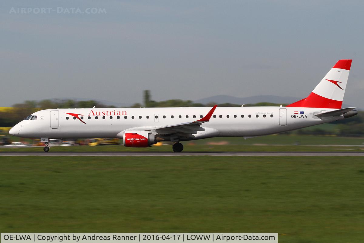 OE-LWA, 2009 Embraer 190LR (ERJ-190-200LR) C/N 19000314, Austrian Airlines ERJ-190