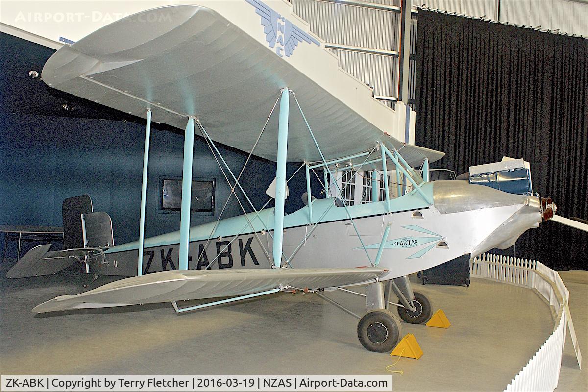 ZK-ABK, 1929 Simmonds Spartan Three Seater C/N 46, At Ashburton , South Island , New Zealand