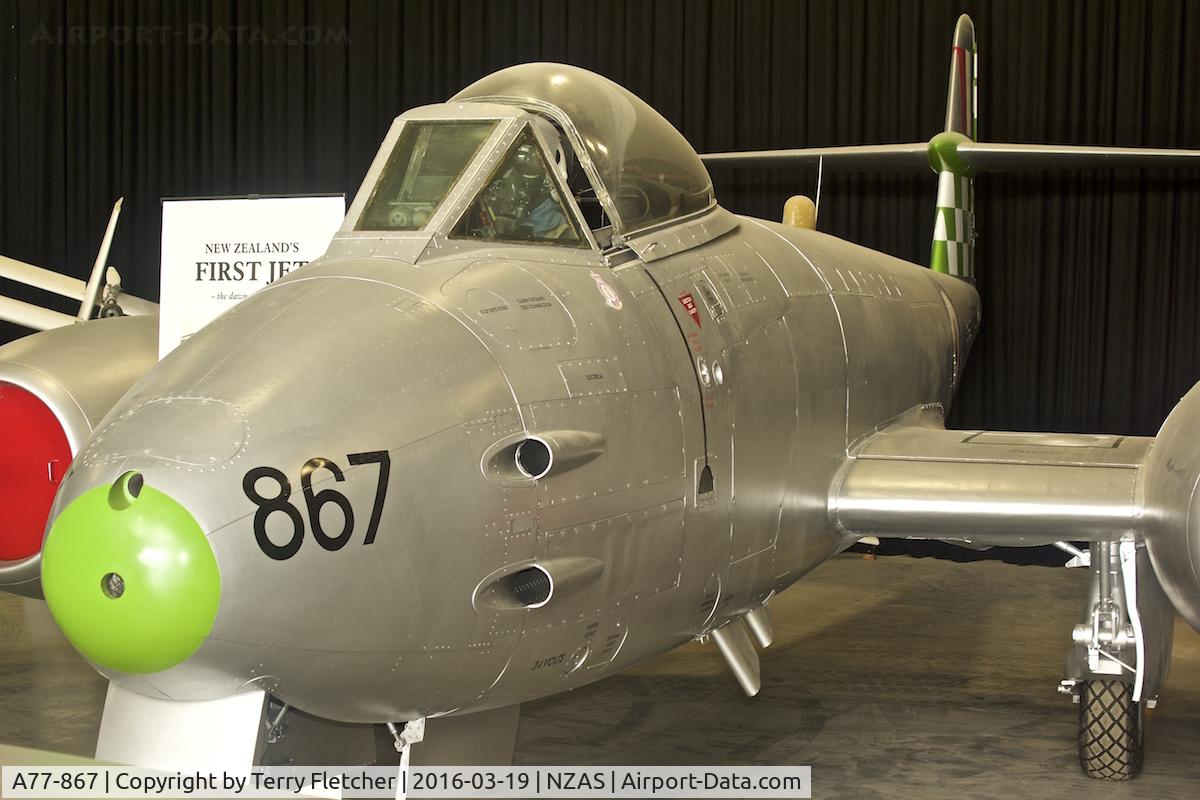 A77-867, 1952 Gloster Meteor F8 C/N Not found WK685/A77-867, At Ashburton , South Island , New Zealand